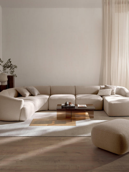 Modulares Bouclé-XL-Sofa Sofia