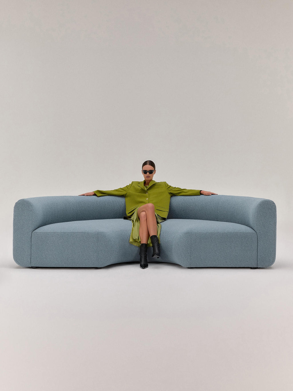 Rundes Bouclé-Eckmodul Sofia