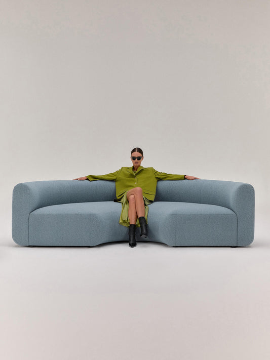 Rundes Bouclé-Eckmodul Sofia