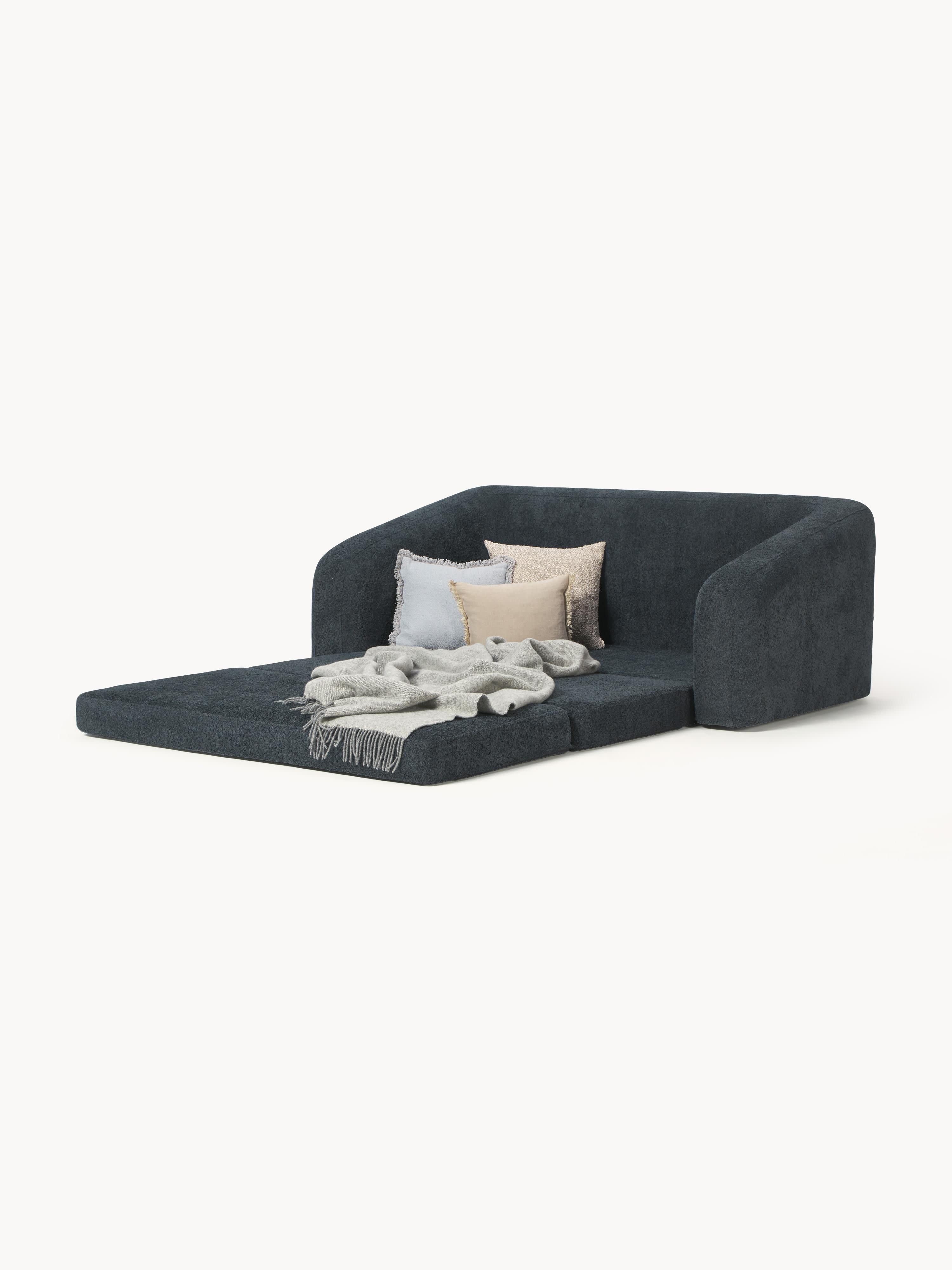 Schlafsofa Eliot (2-Sitzer) aus Teddy-Bouclé