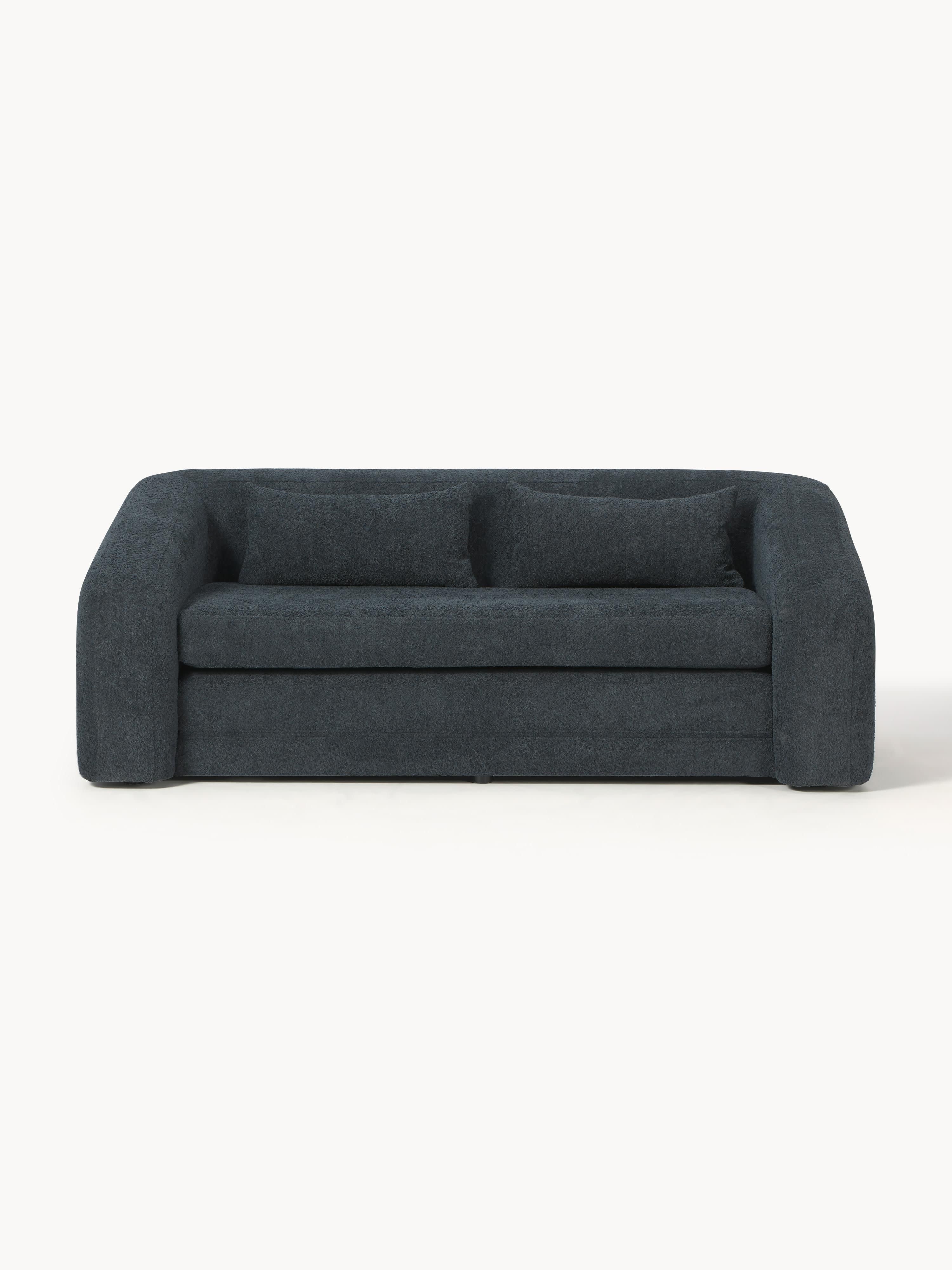Galeriebild 1 - Schlafsofa Eliot (2-Sitzer) aus Teddy-Bouclé