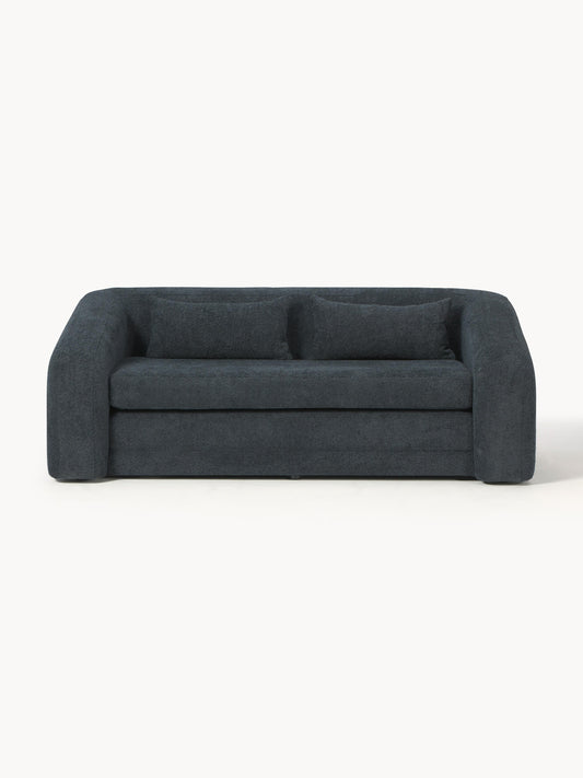 Galeriebild 1 - Schlafsofa Eliot (2-Sitzer) aus Teddy-Bouclé