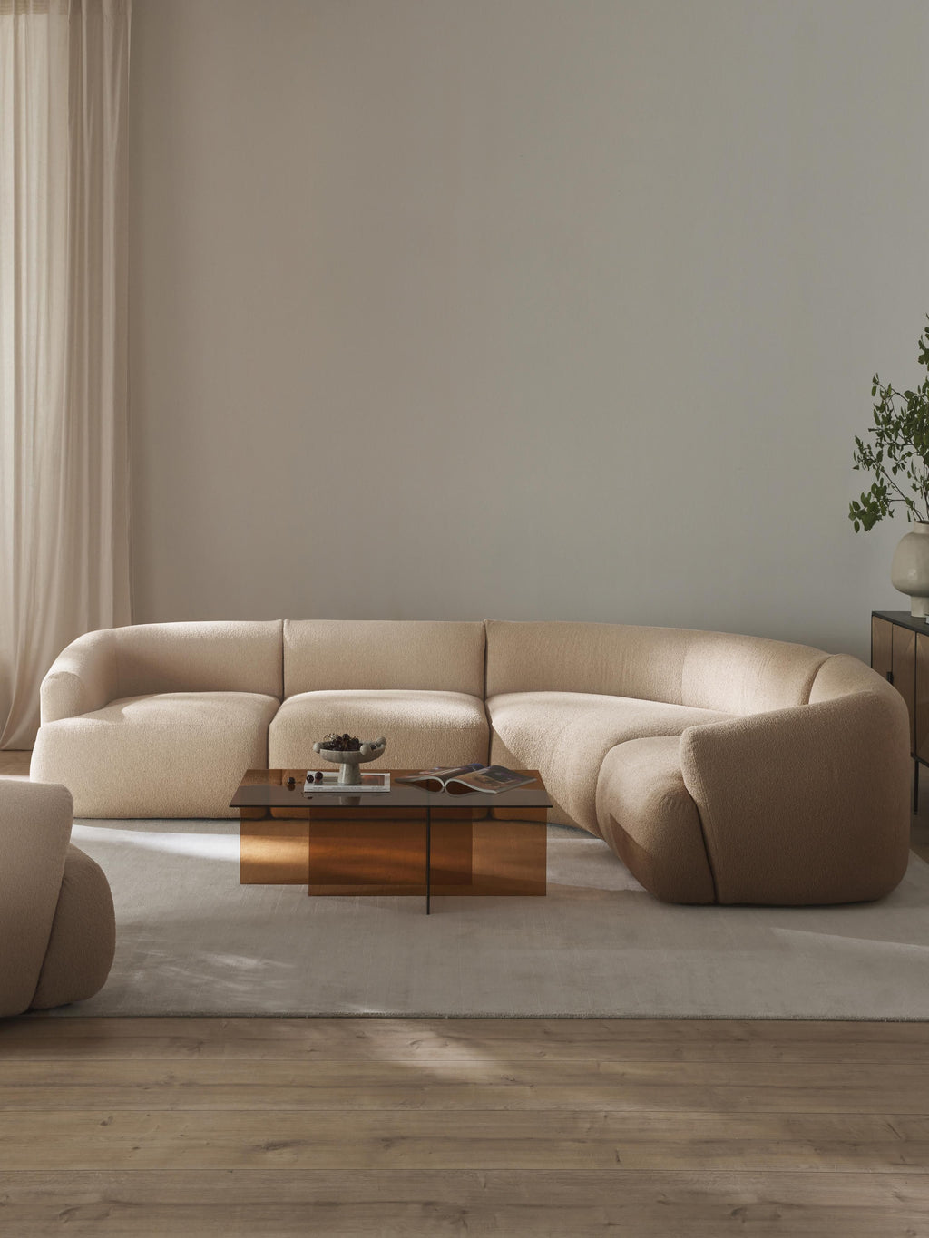Modulares Bouclé-Ecksofa Sofia (4-Sitzer)