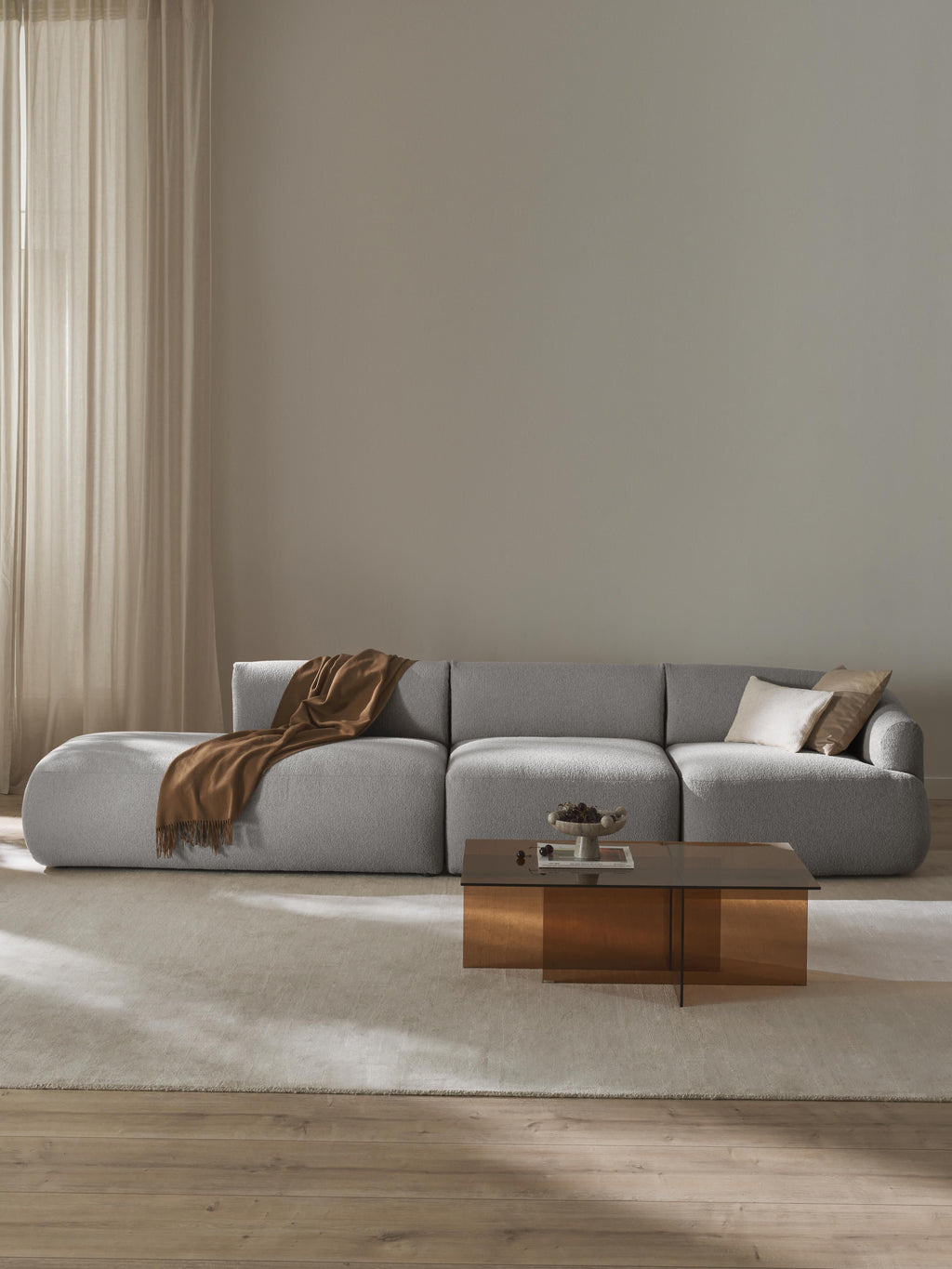 Modulare Bouclé-Chaise Sofia (2-Sitzer)