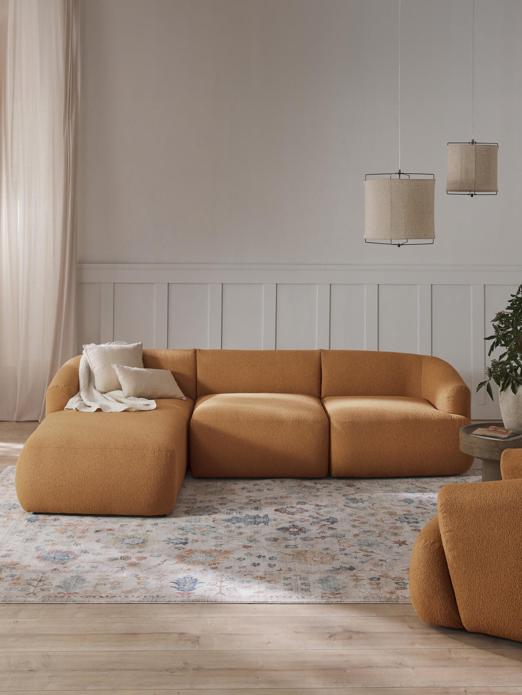 Modulares Bouclé-Ecksofa Sofia (3-Sitzer)