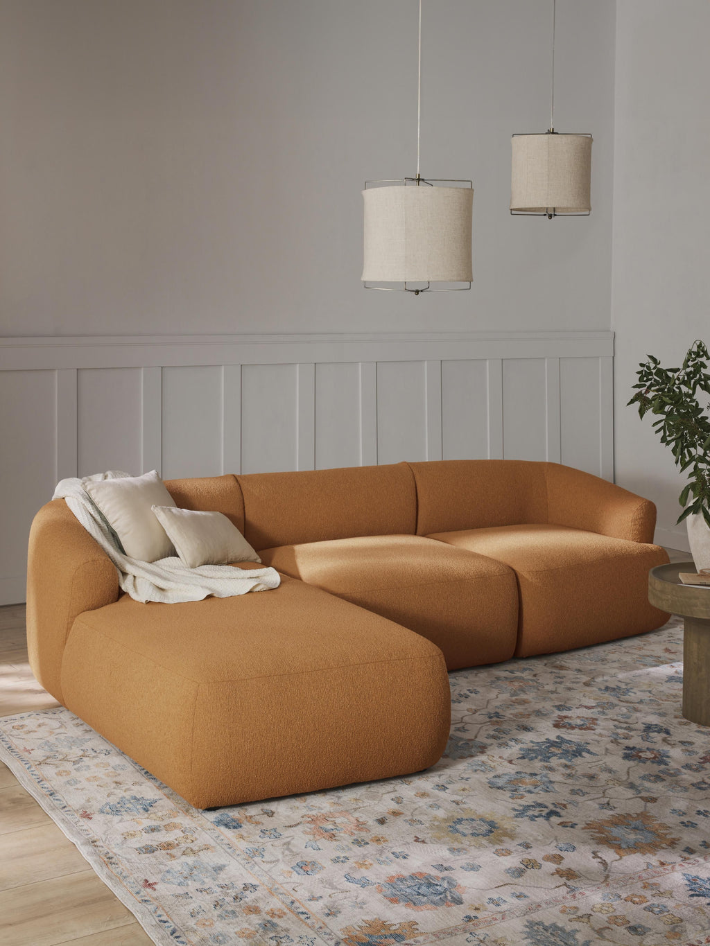 Modulares Bouclé-Ecksofa Sofia (3-Sitzer)