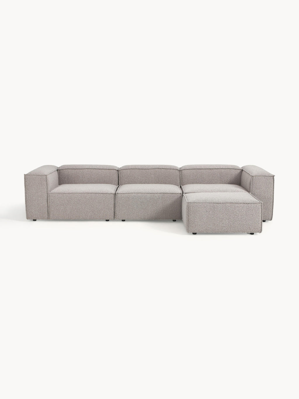 Galeriebild 1 - Modulares Sofa Lennon (4-Sitzer) aus Bouclé mit Hocker (links/rechts)