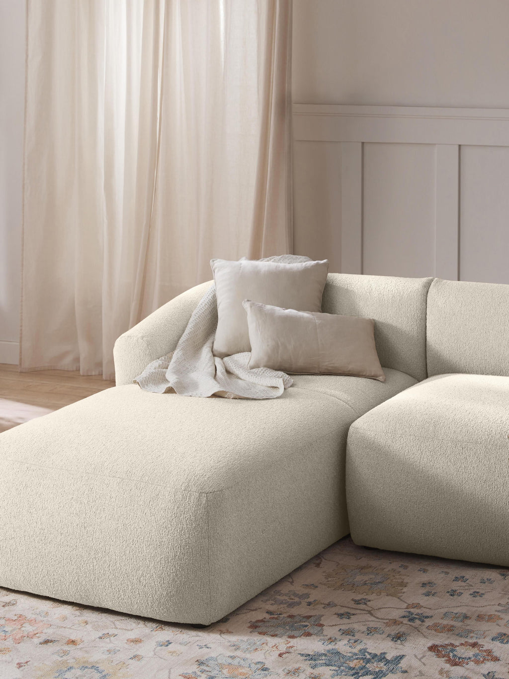 Bouclé-Chaise-Eckmodul Sofia