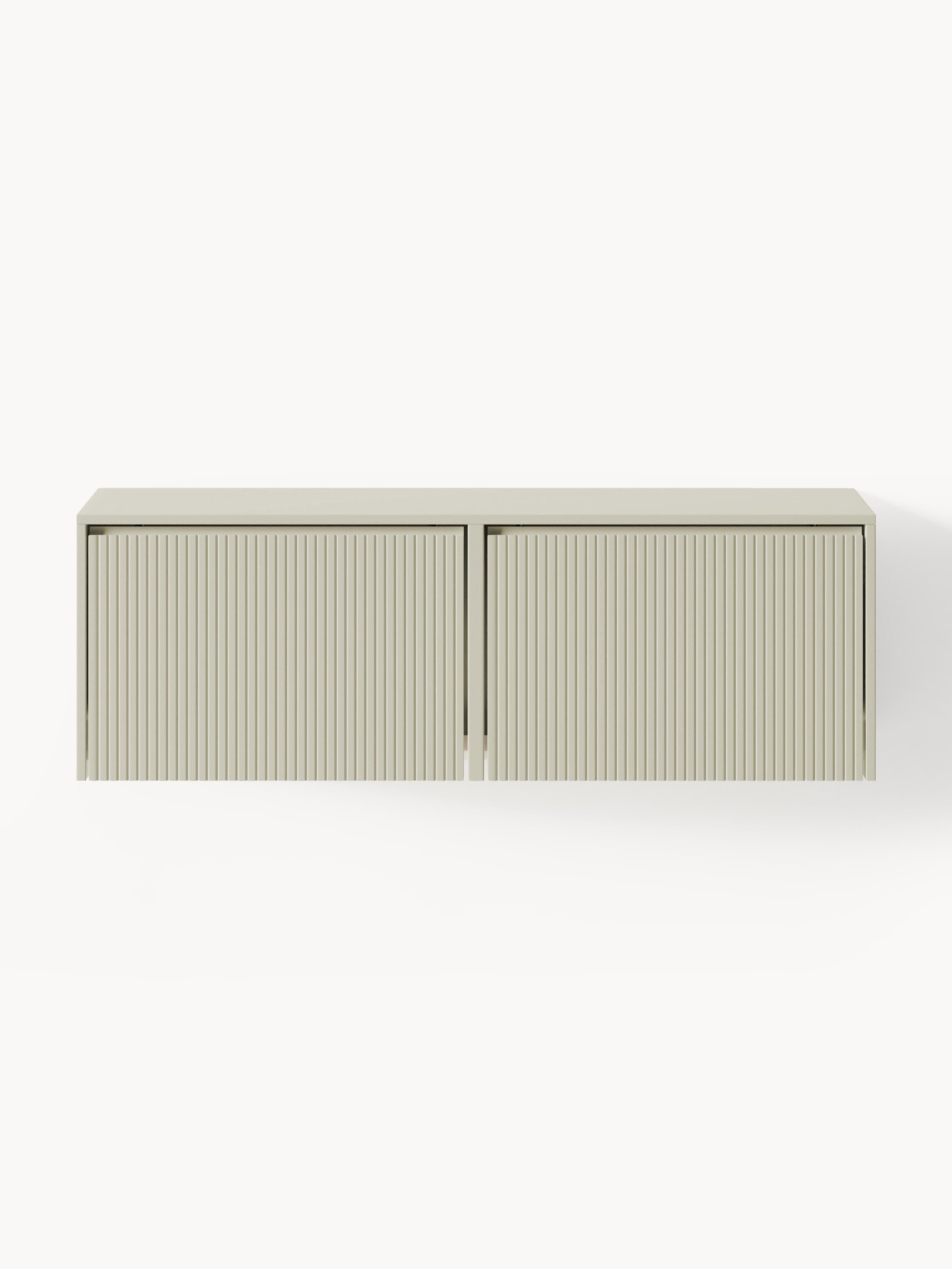 Wand-Schuhschrank Shea mit Klappfächern und geriffelter Front