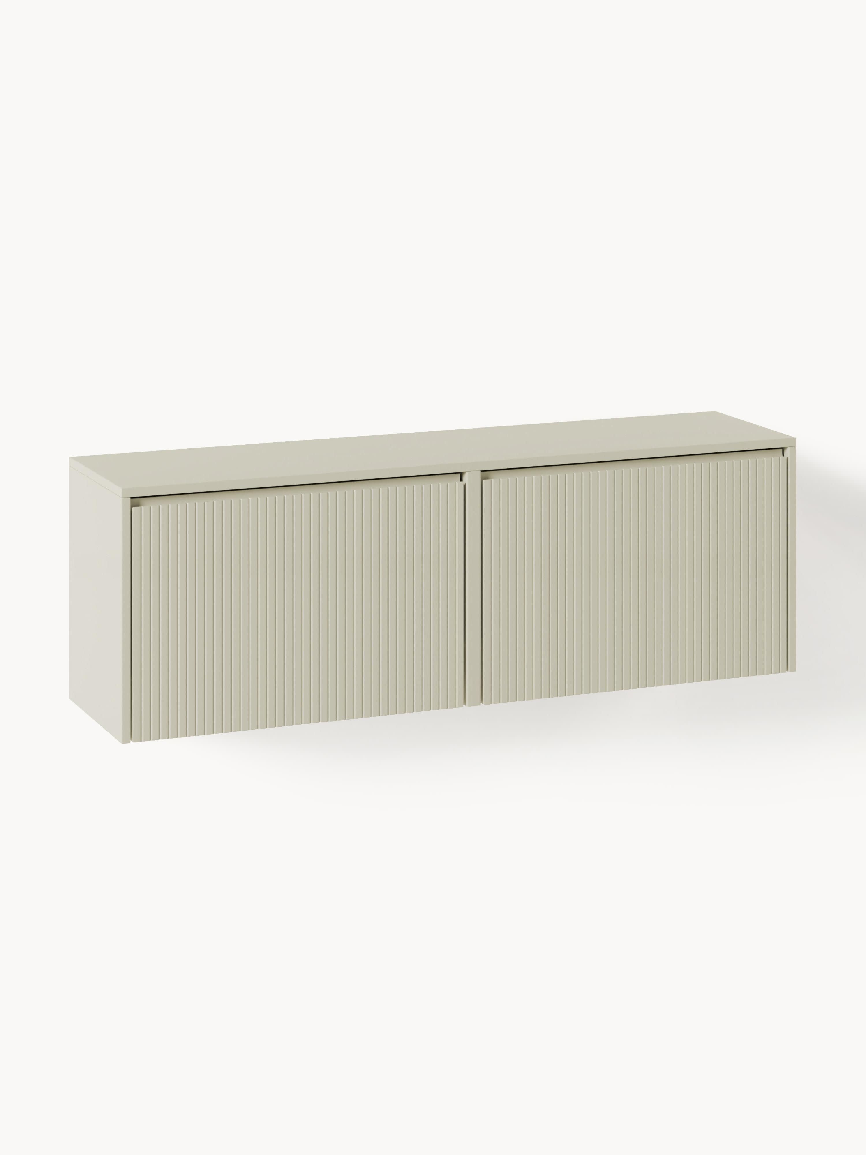 Galeriebild 1 - Wand-Schuhschrank Shea mit Klappfächern und geriffelter Front