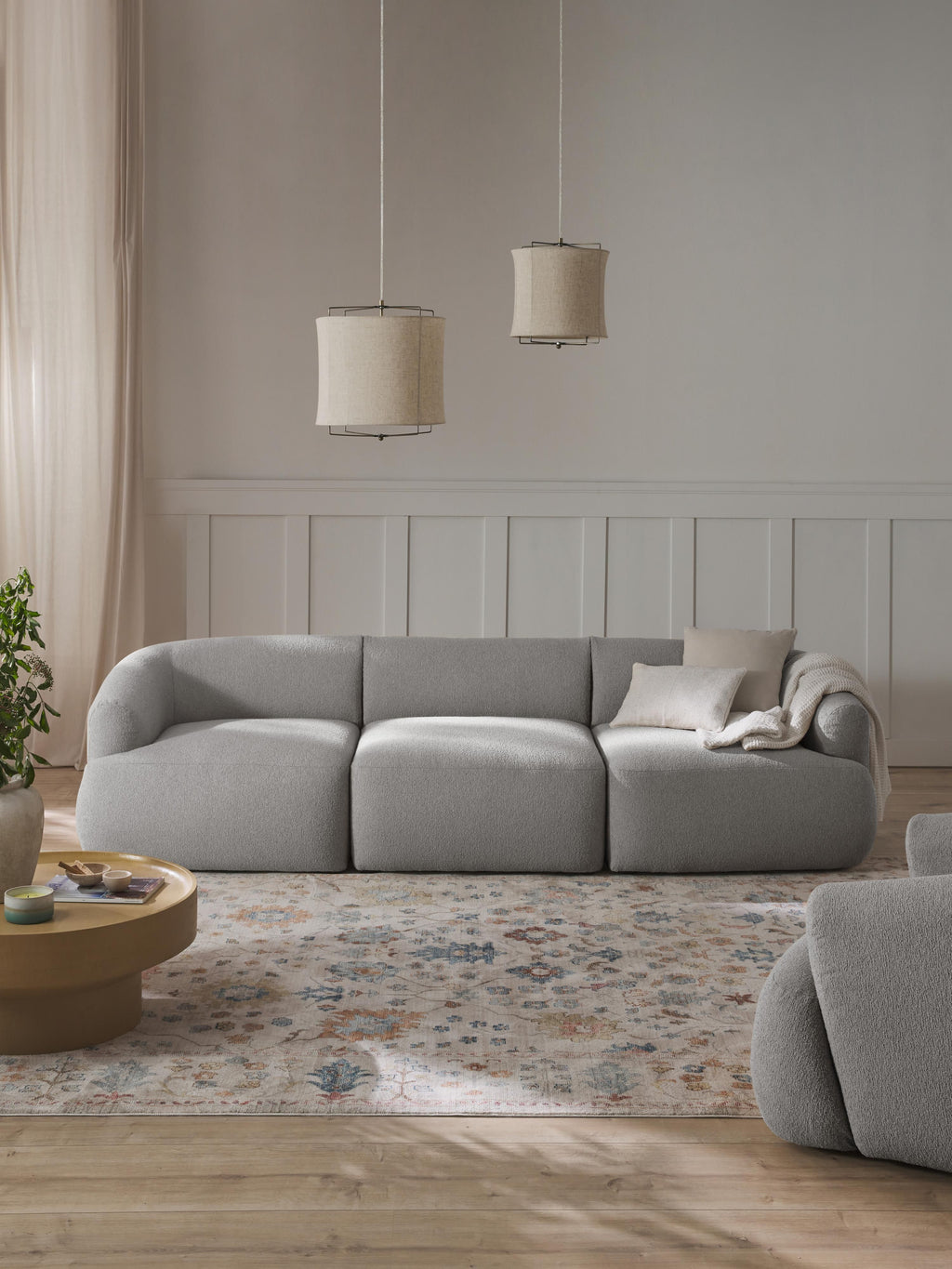 Modulares Bouclé-Sofa Sofia (3-Sitzer)