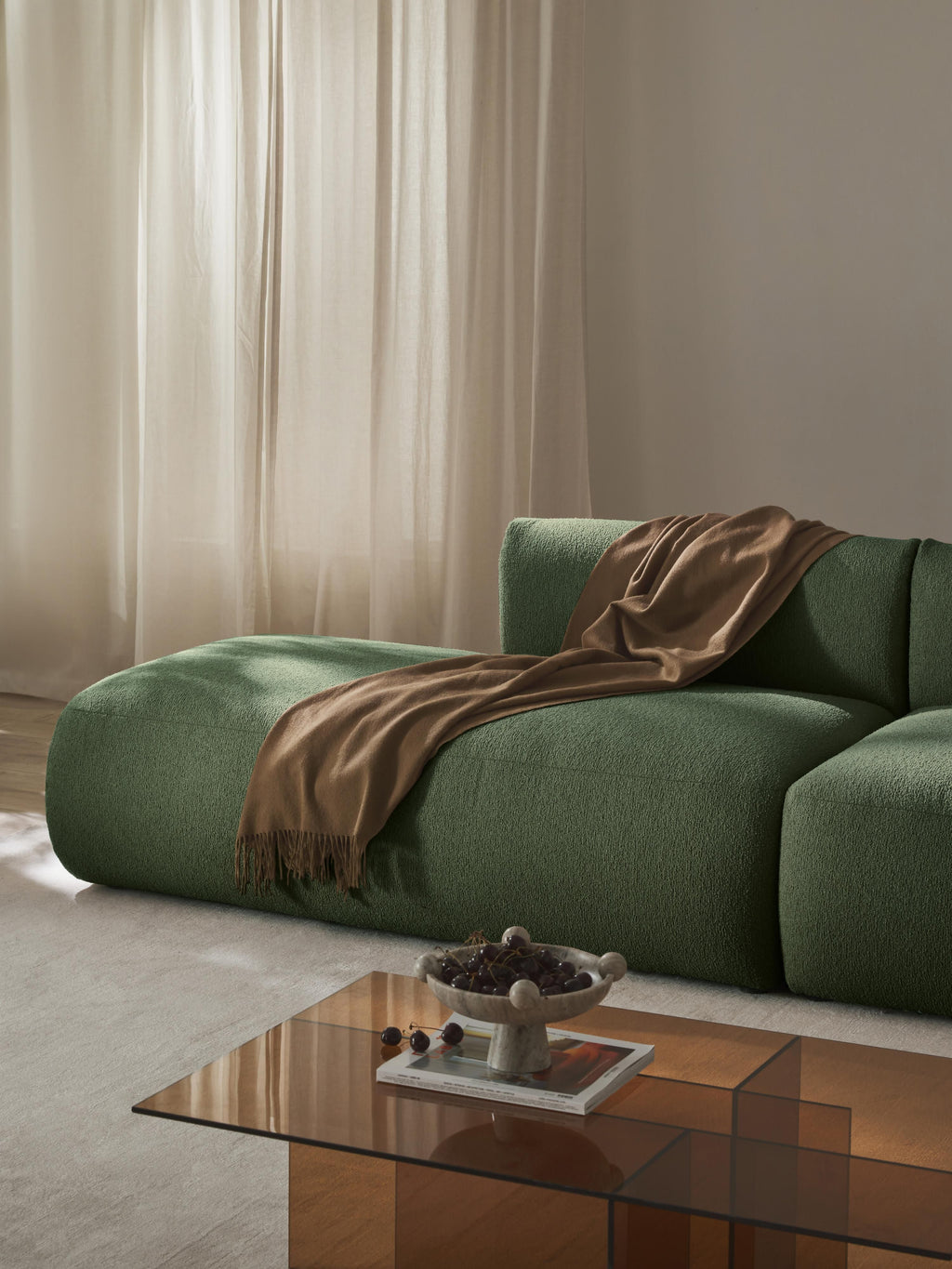 Modulare Bouclé-Chaise Sofia (2-Sitzer)