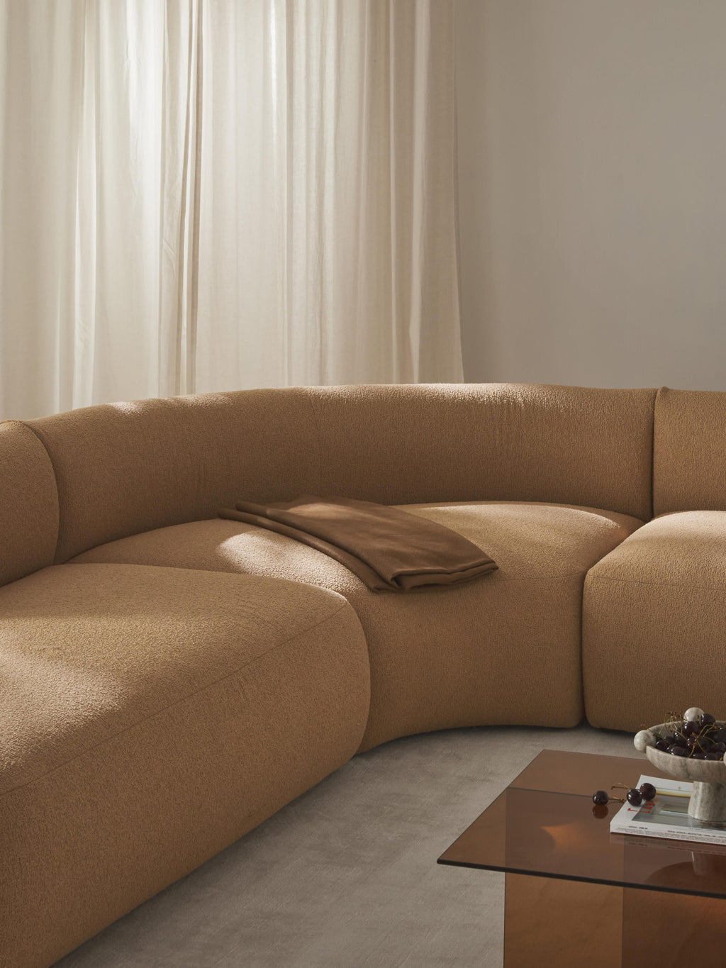 Rundes Bouclé-Eckmodul Sofia