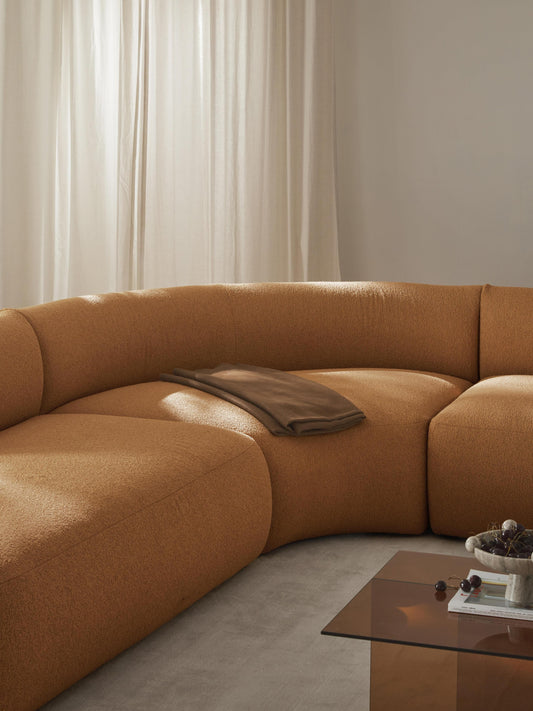 Rundes Bouclé-Eckmodul Sofia