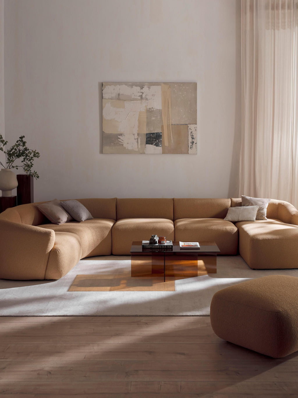 Modulares Bouclé-XL-Sofa Sofia