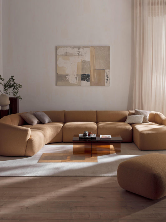 Modulares Bouclé-XL-Sofa Sofia