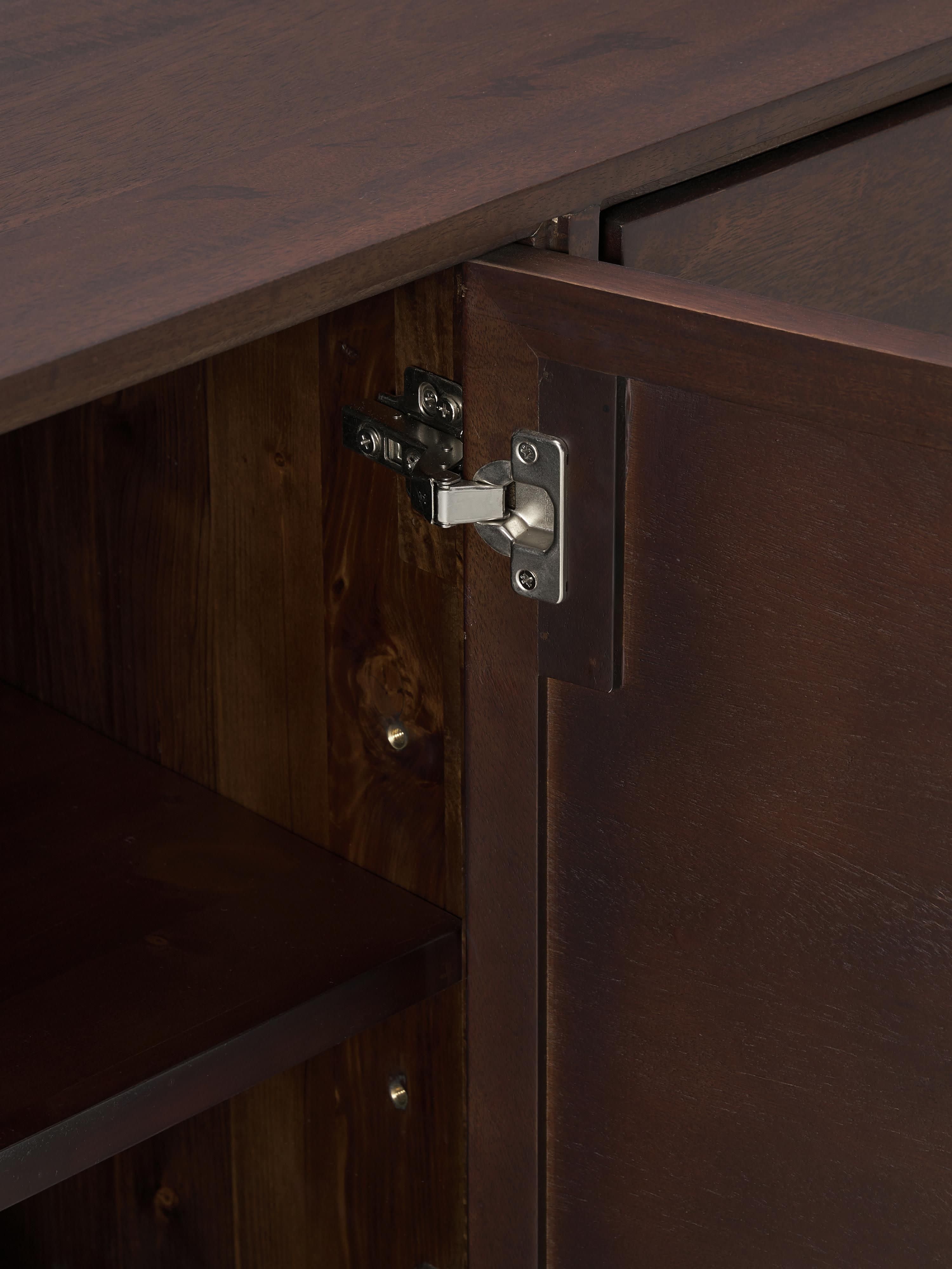 XL-Sideboard Luca aus Mangoholz mit Fischgrät-Muster