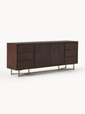 Galeriebild 1 - XL-Sideboard Luca aus Mangoholz mit Fischgrät-Muster