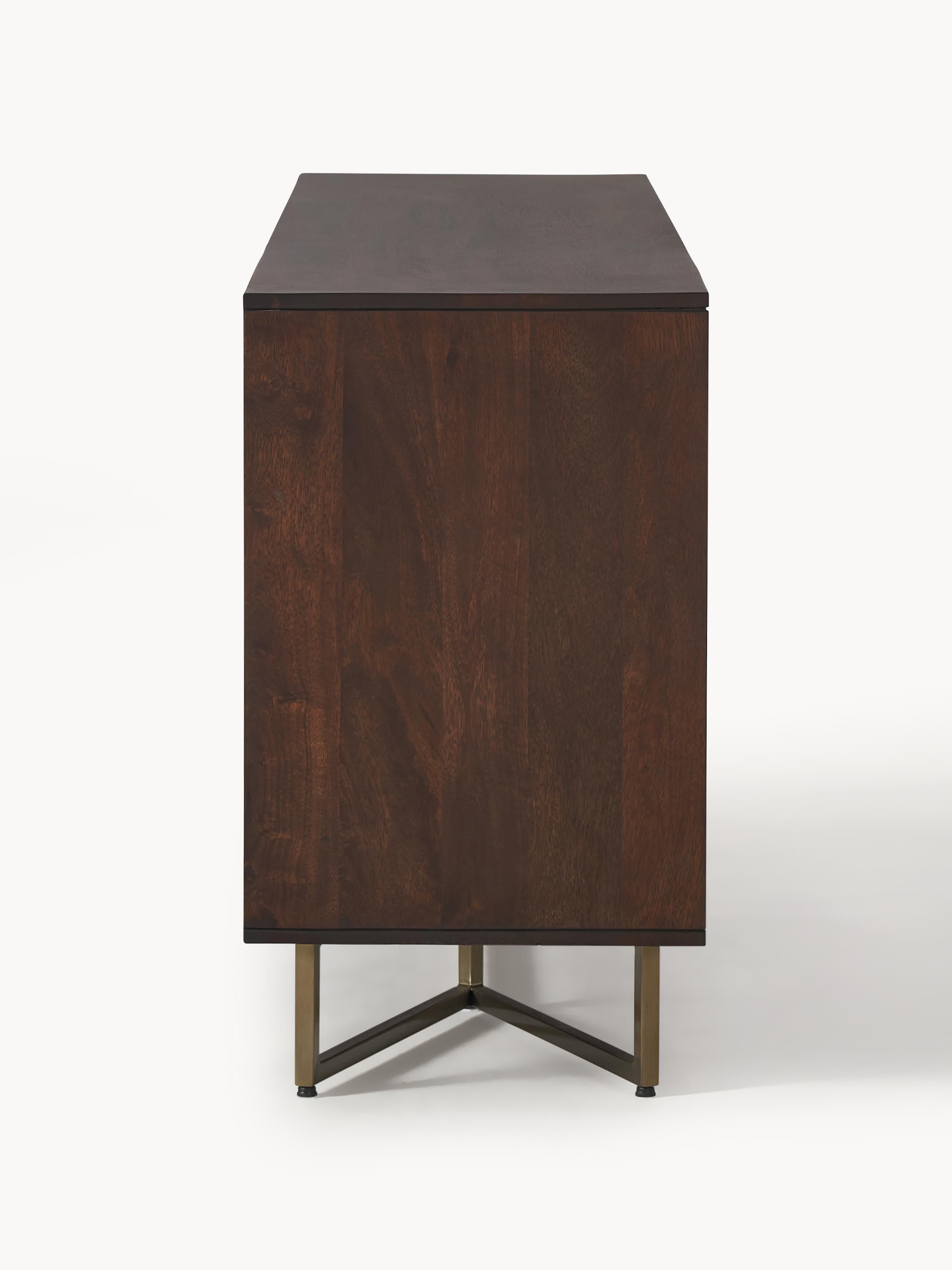 XL-Sideboard Luca aus Mangoholz mit Fischgrät-Muster