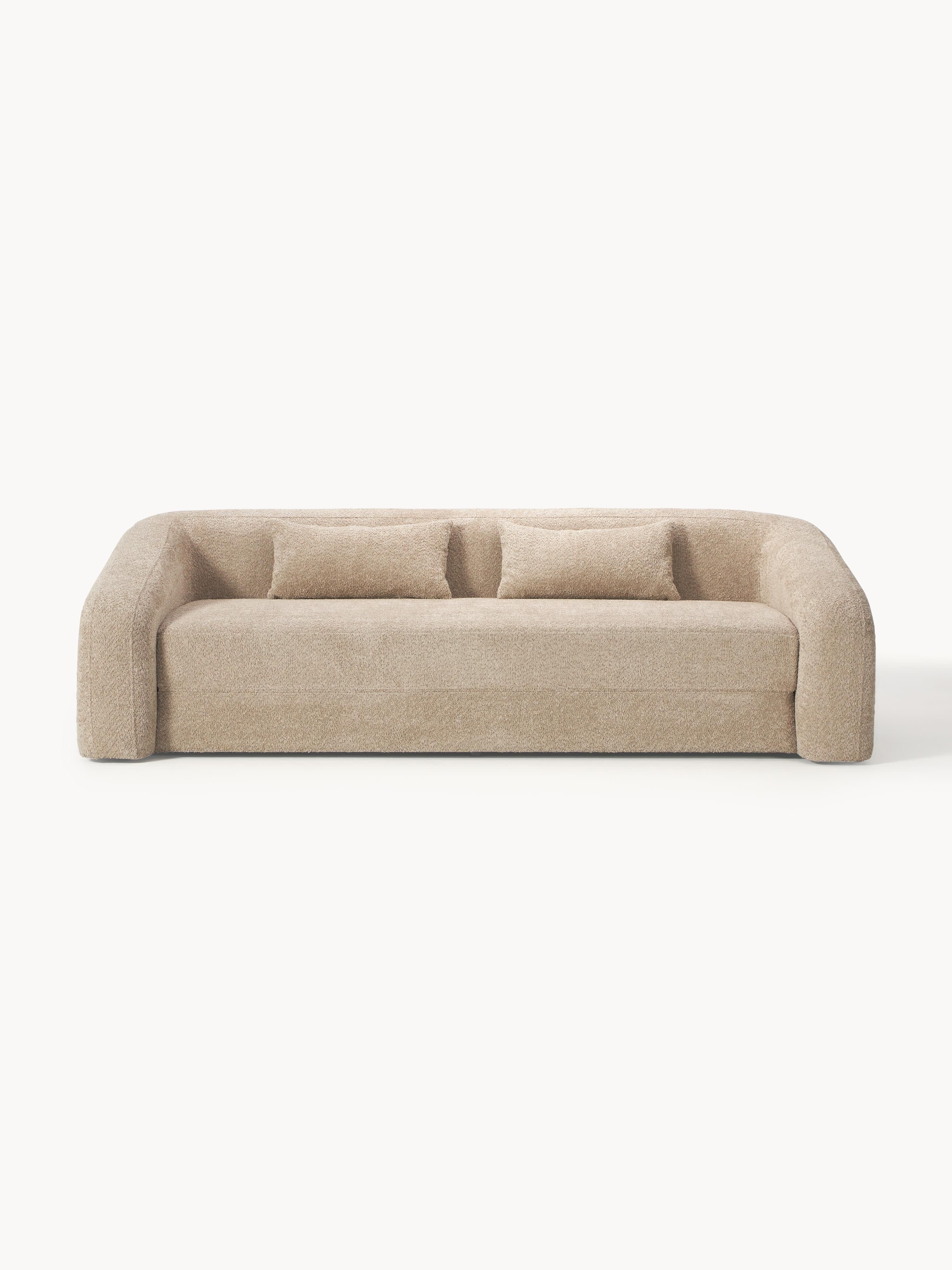 Galeriebild 1 - Schlafsofa Eliot (3-Sitzer) aus Teddy-Bouclé