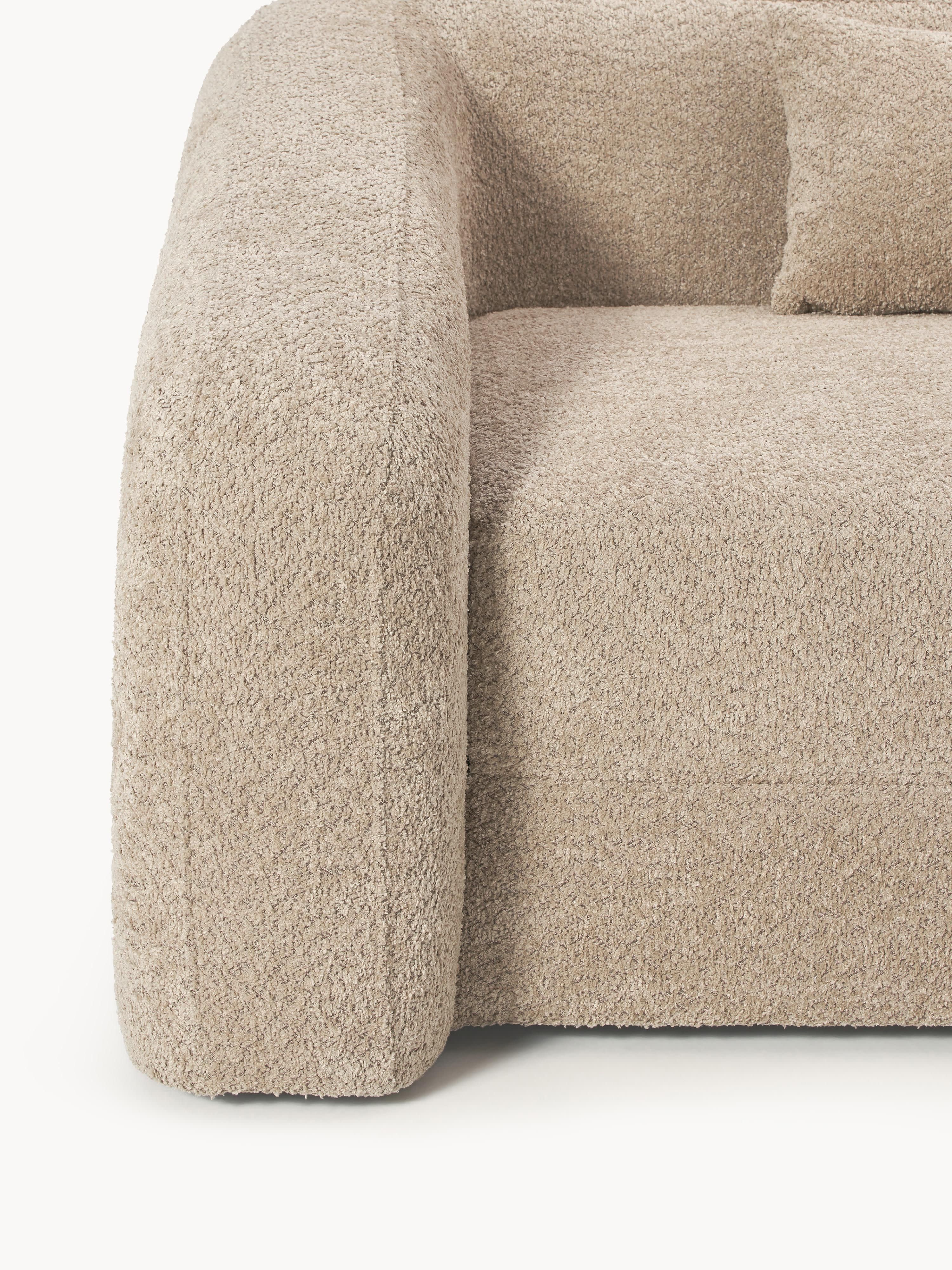 Schlafsofa Eliot (3-Sitzer) aus Teddy-Bouclé
