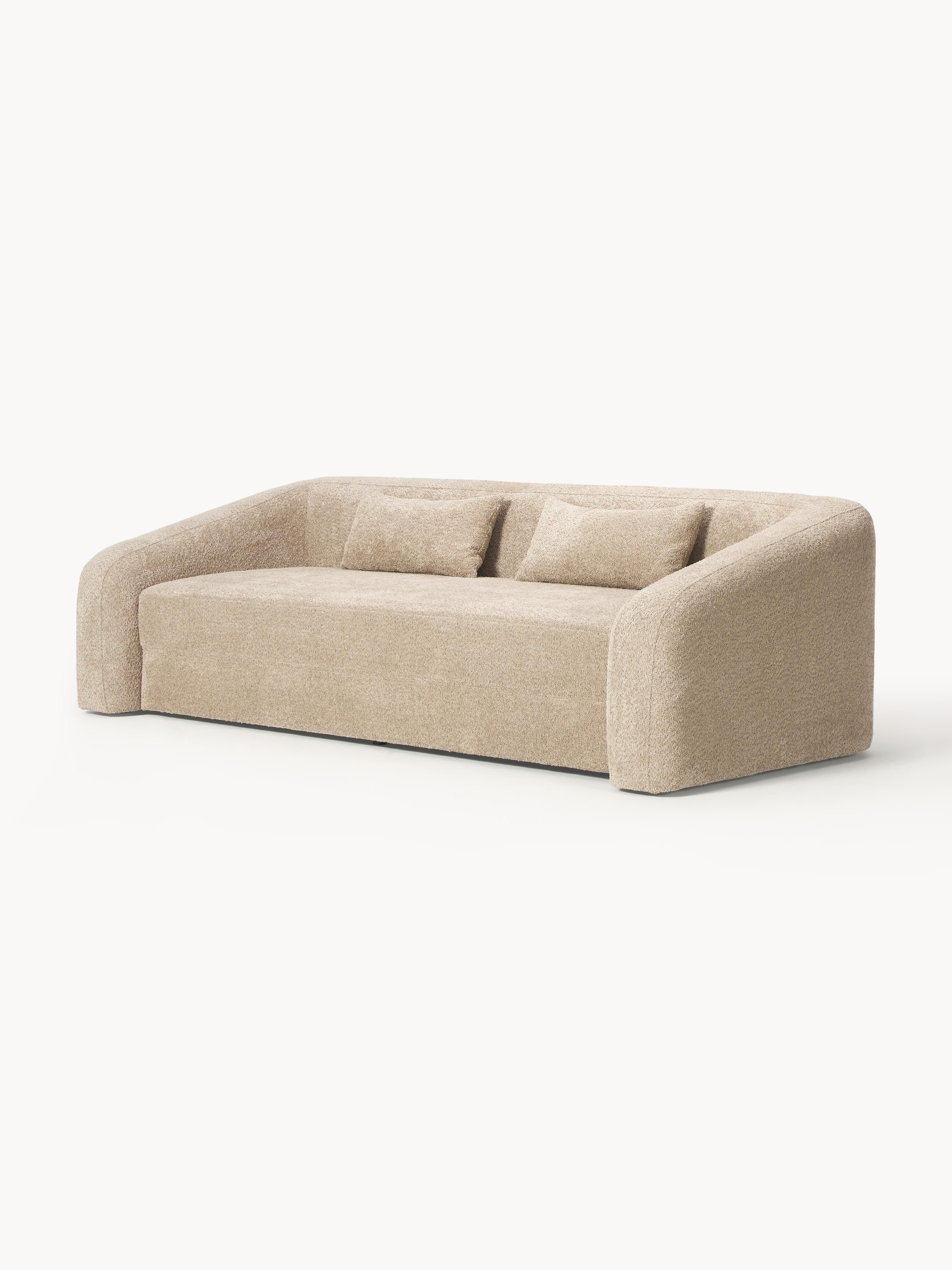 Schlafsofa Eliot (3-Sitzer) aus Teddy-Bouclé
