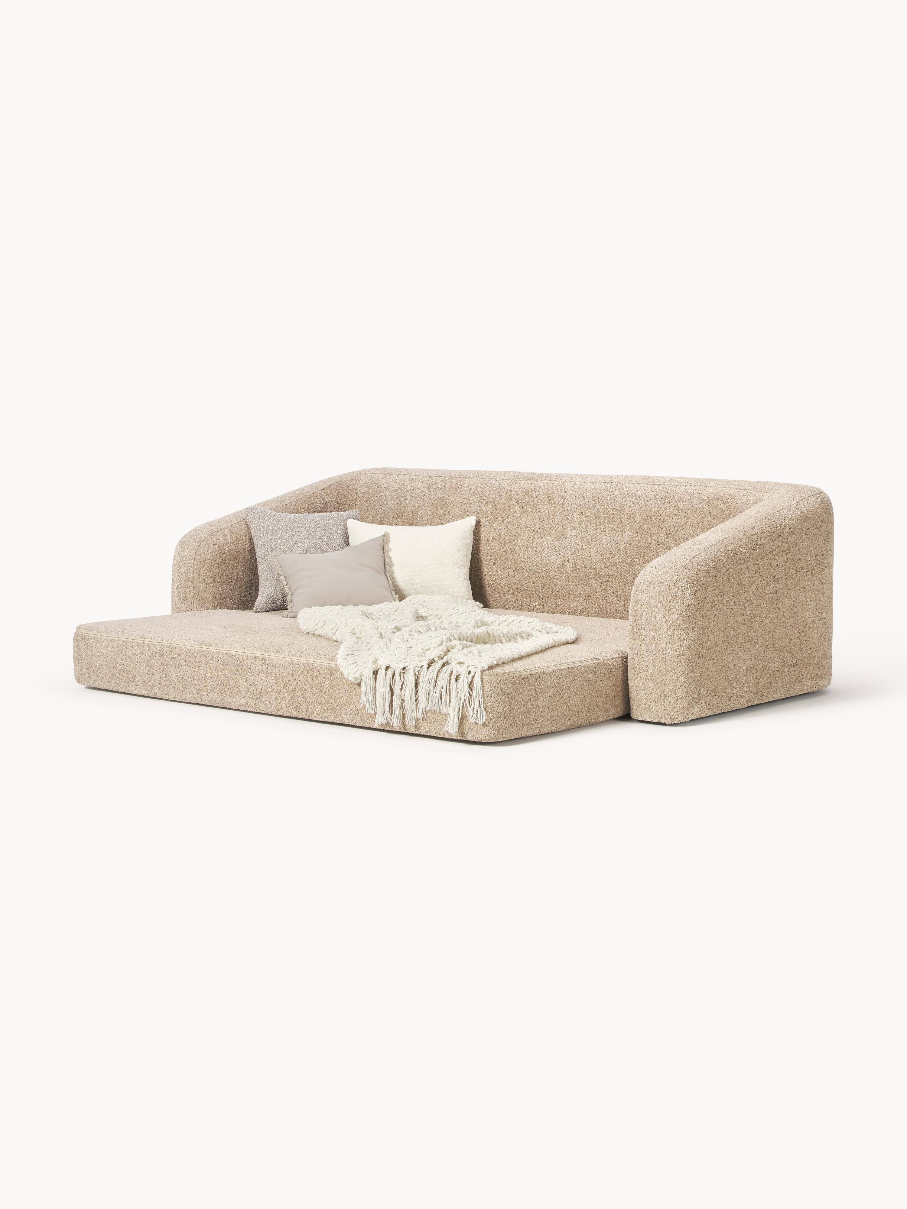 Schlafsofa Eliot (3-Sitzer) aus Teddy-Bouclé