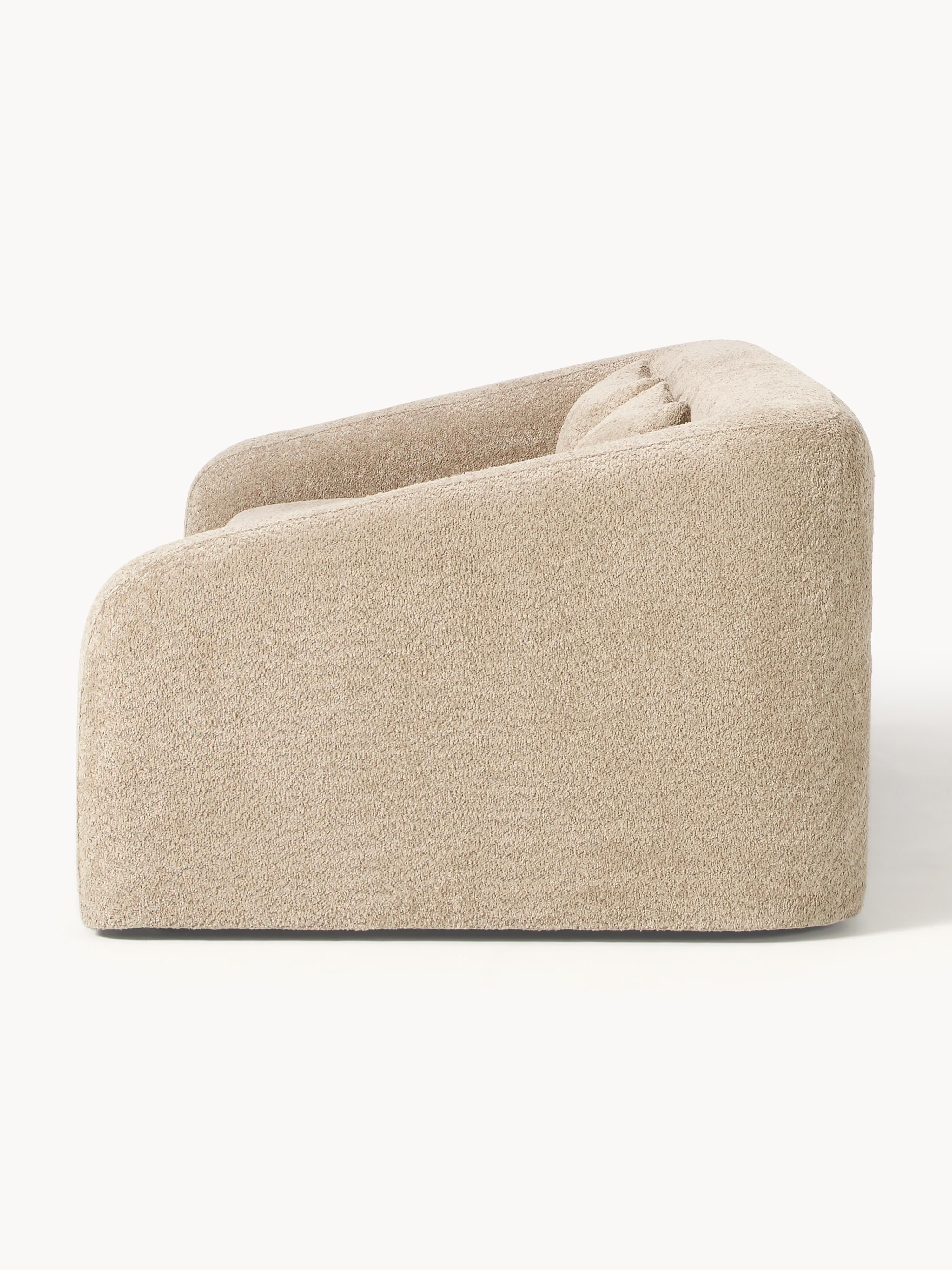 Schlafsofa Eliot (3-Sitzer) aus Teddy-Bouclé