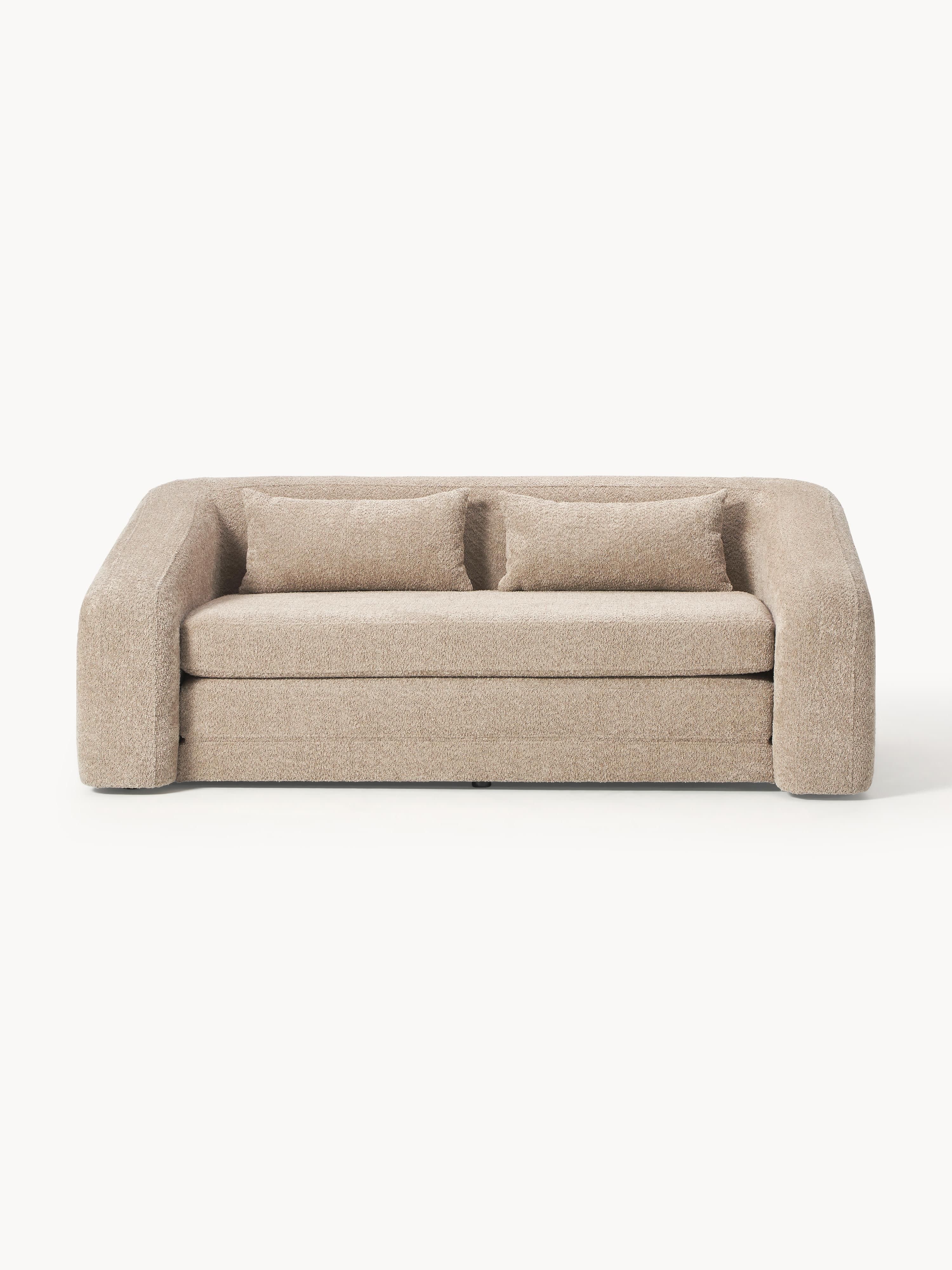 Galeriebild 1 - Schlafsofa Eliot (2-Sitzer) aus Teddy-Bouclé