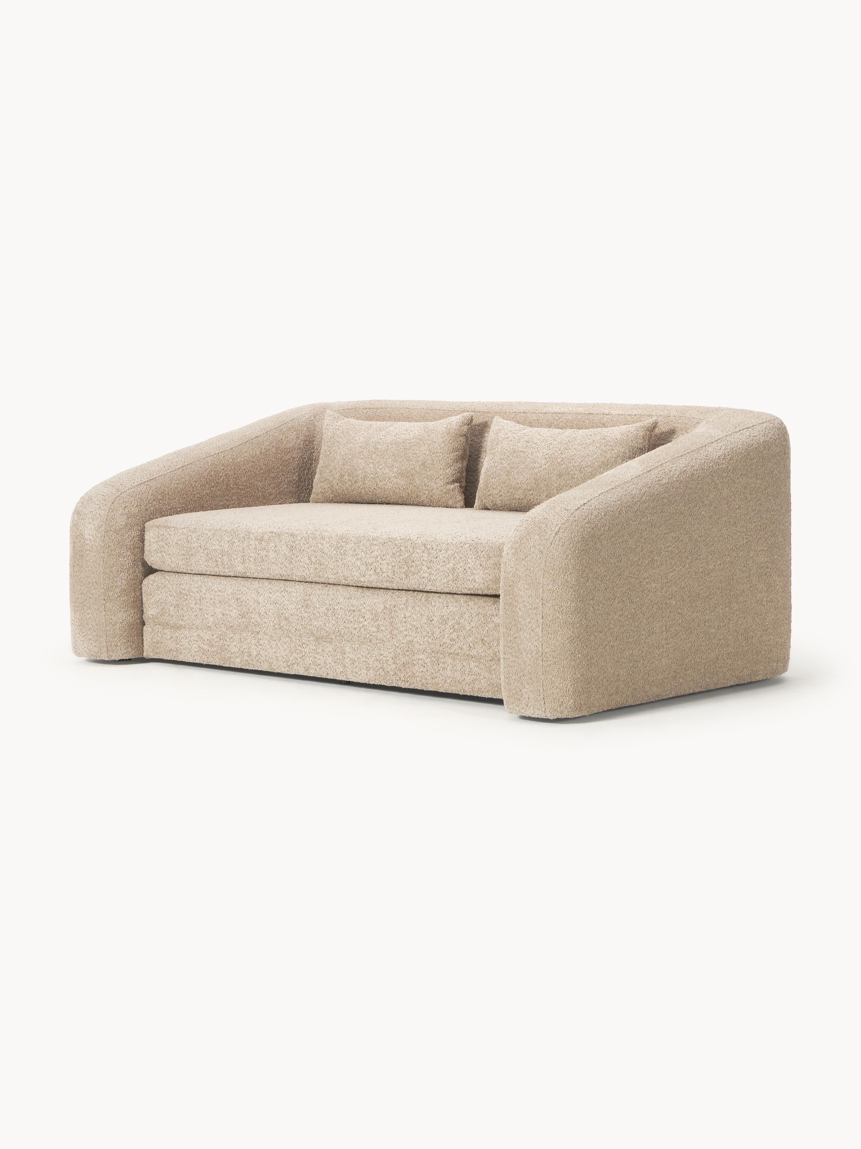 Schlafsofa Eliot (2-Sitzer) aus Teddy-Bouclé
