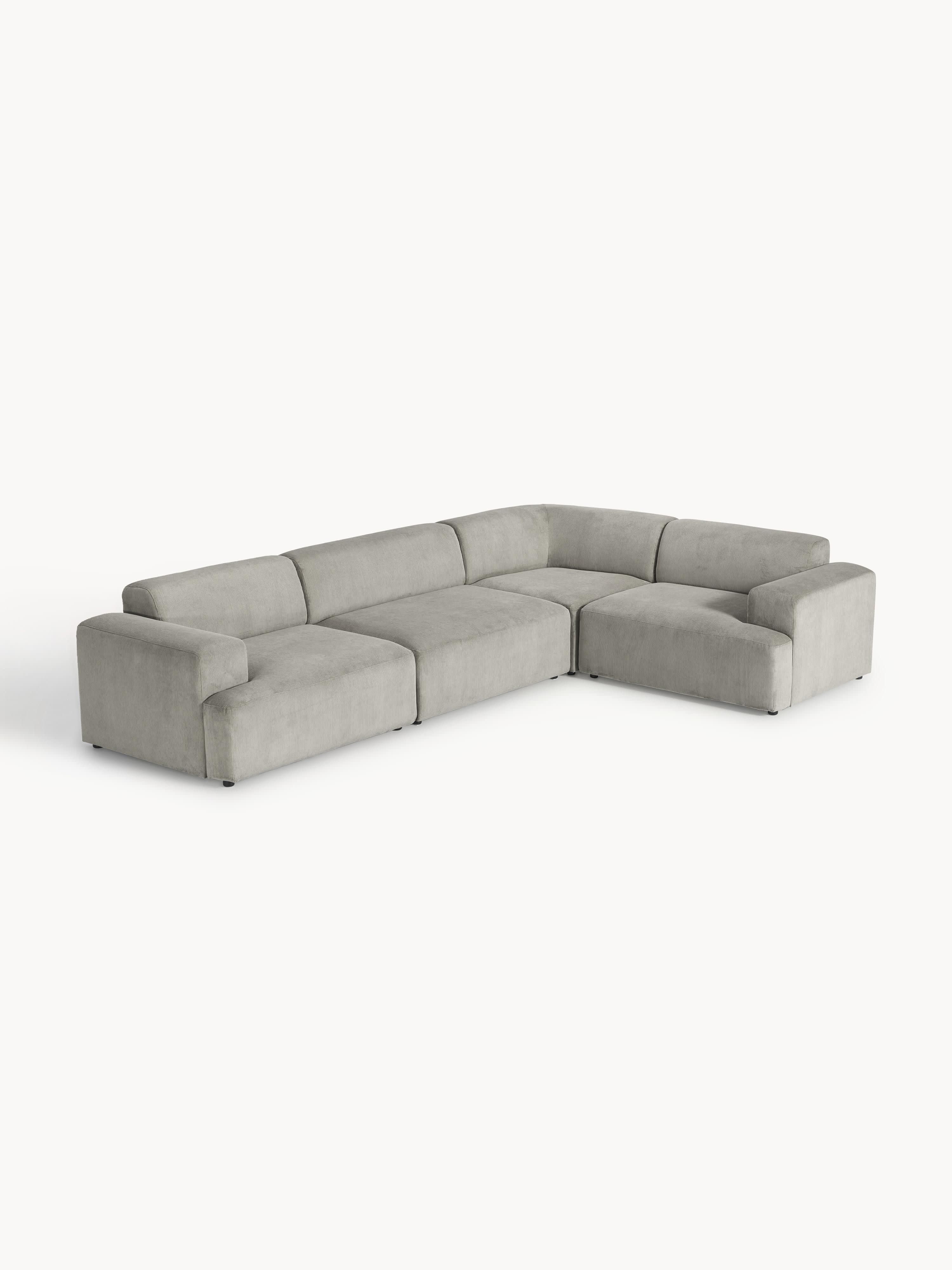 Galeriebild 1 - Großes Cord-Ecksofa Melva (4-Sitzer)
