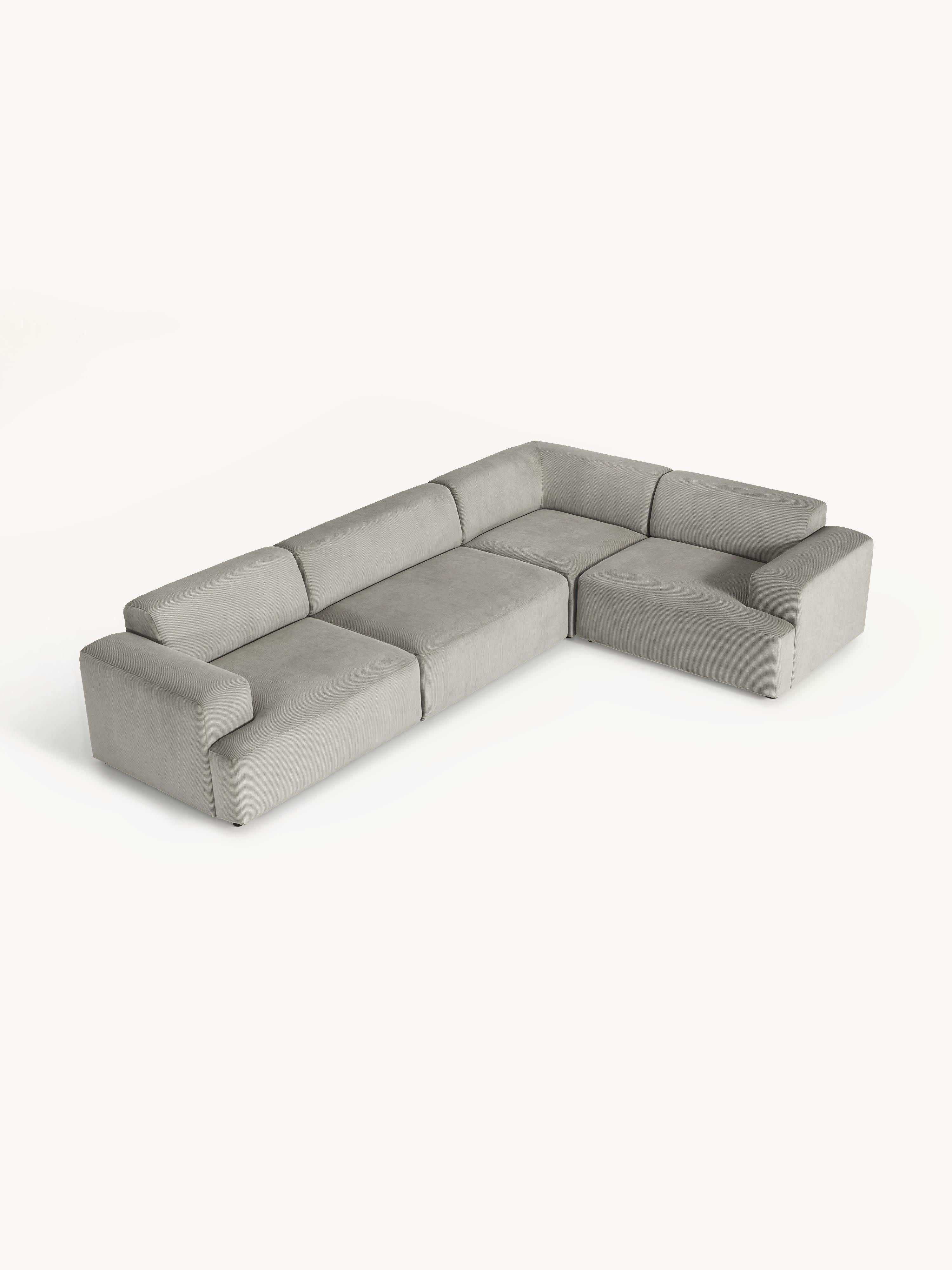 Großes Cord-Ecksofa Melva (4-Sitzer)