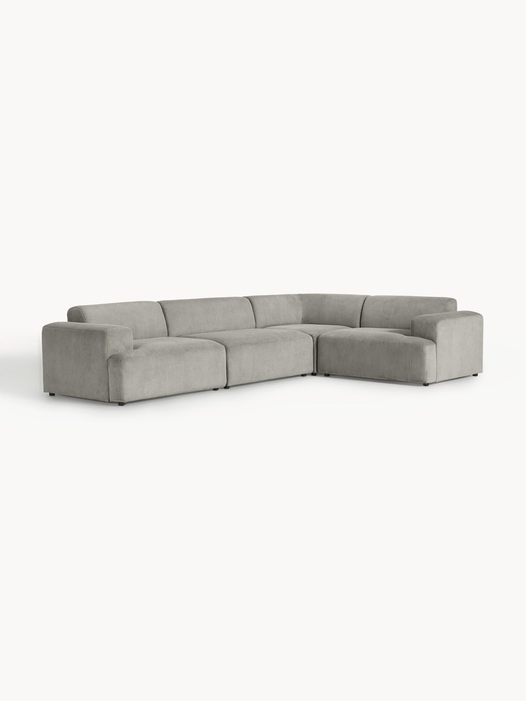 Großes Cord-Ecksofa Melva (4-Sitzer)