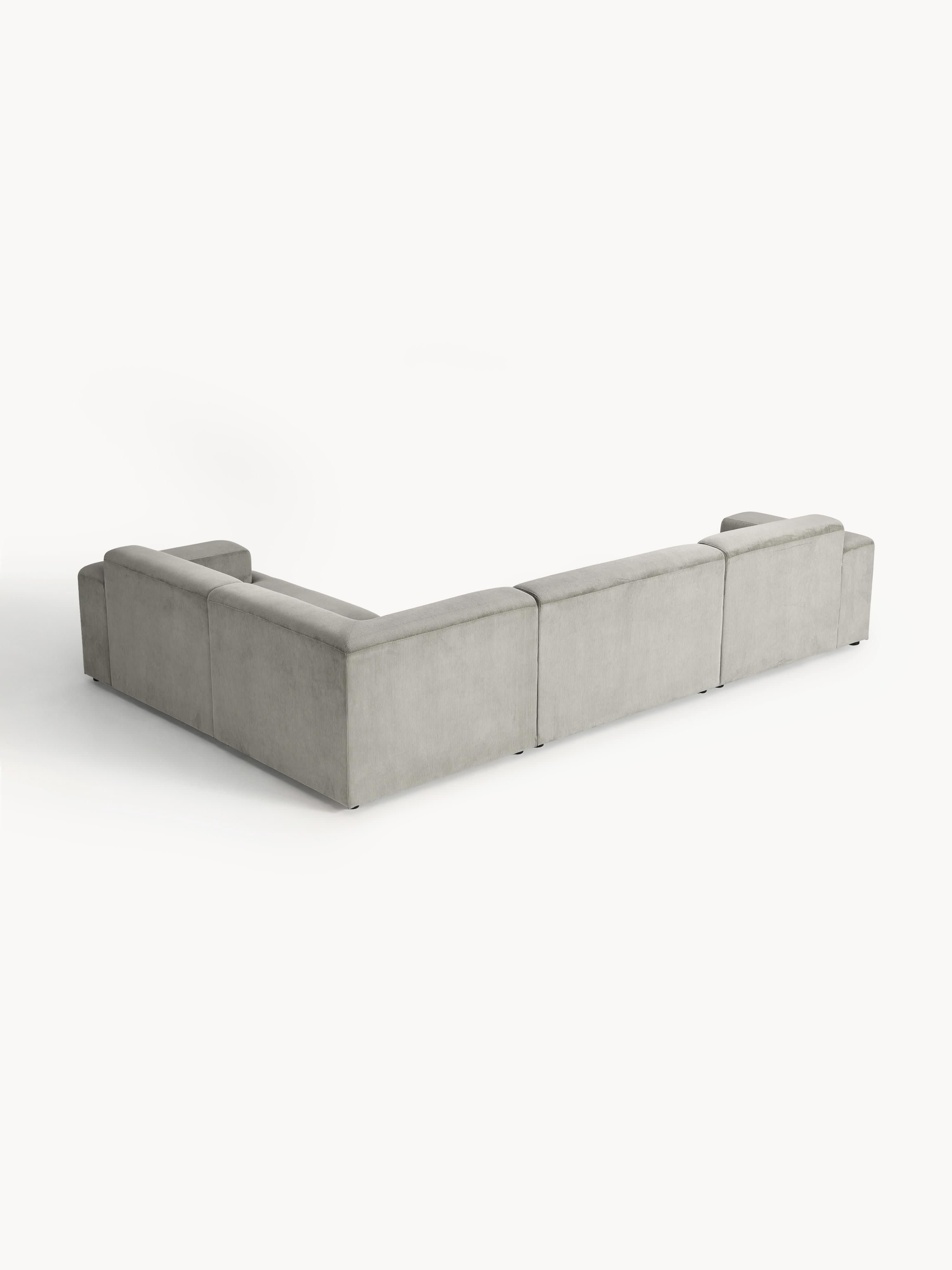Großes Cord-Ecksofa Melva (4-Sitzer)