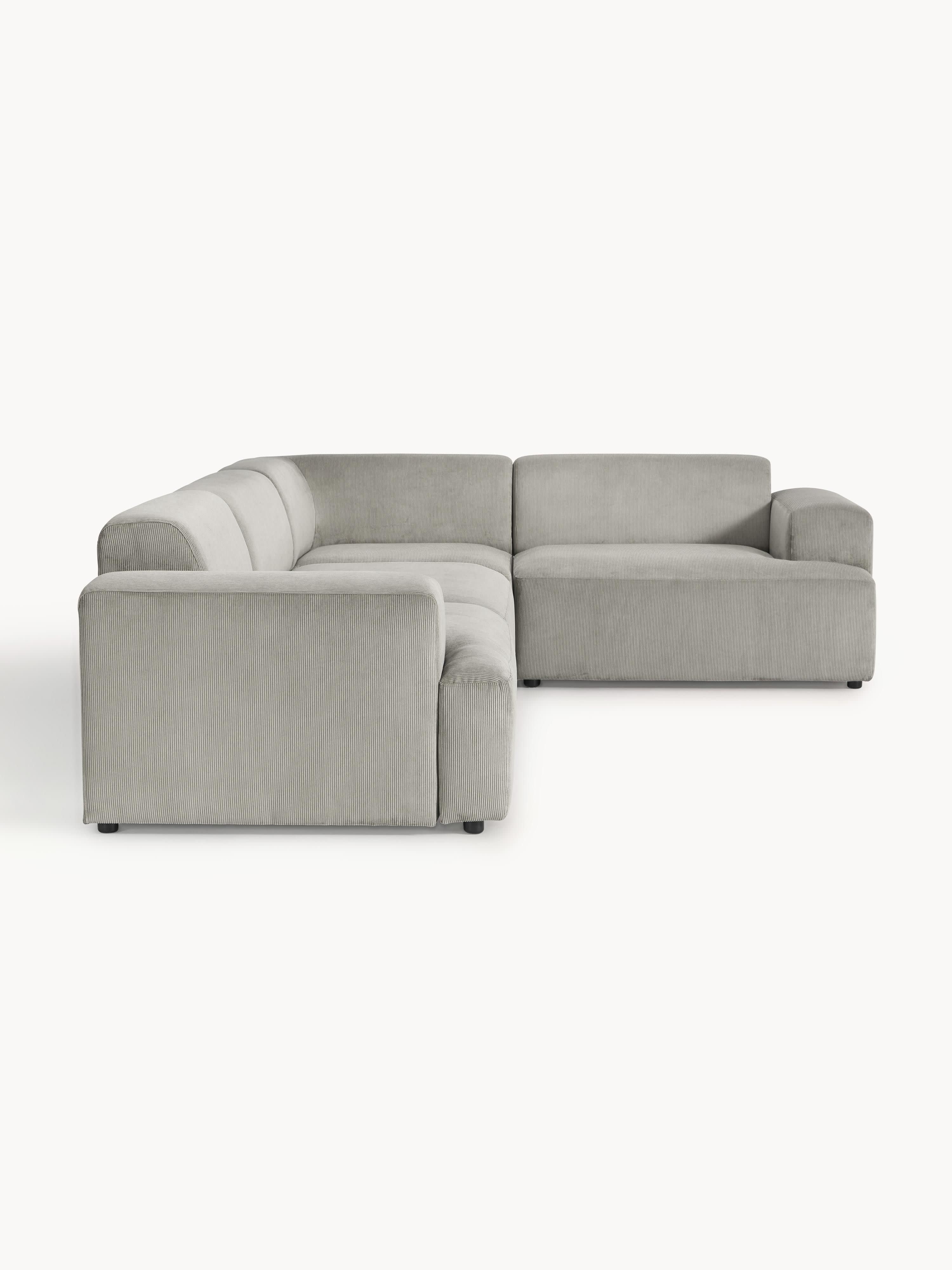 Großes Cord-Ecksofa Melva (4-Sitzer)