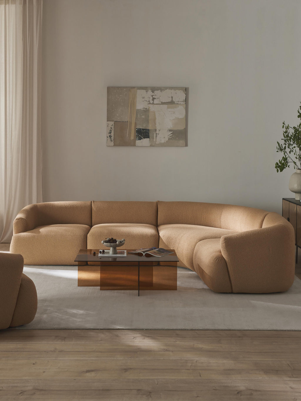 Modulares Bouclé-Ecksofa Sofia (4-Sitzer)