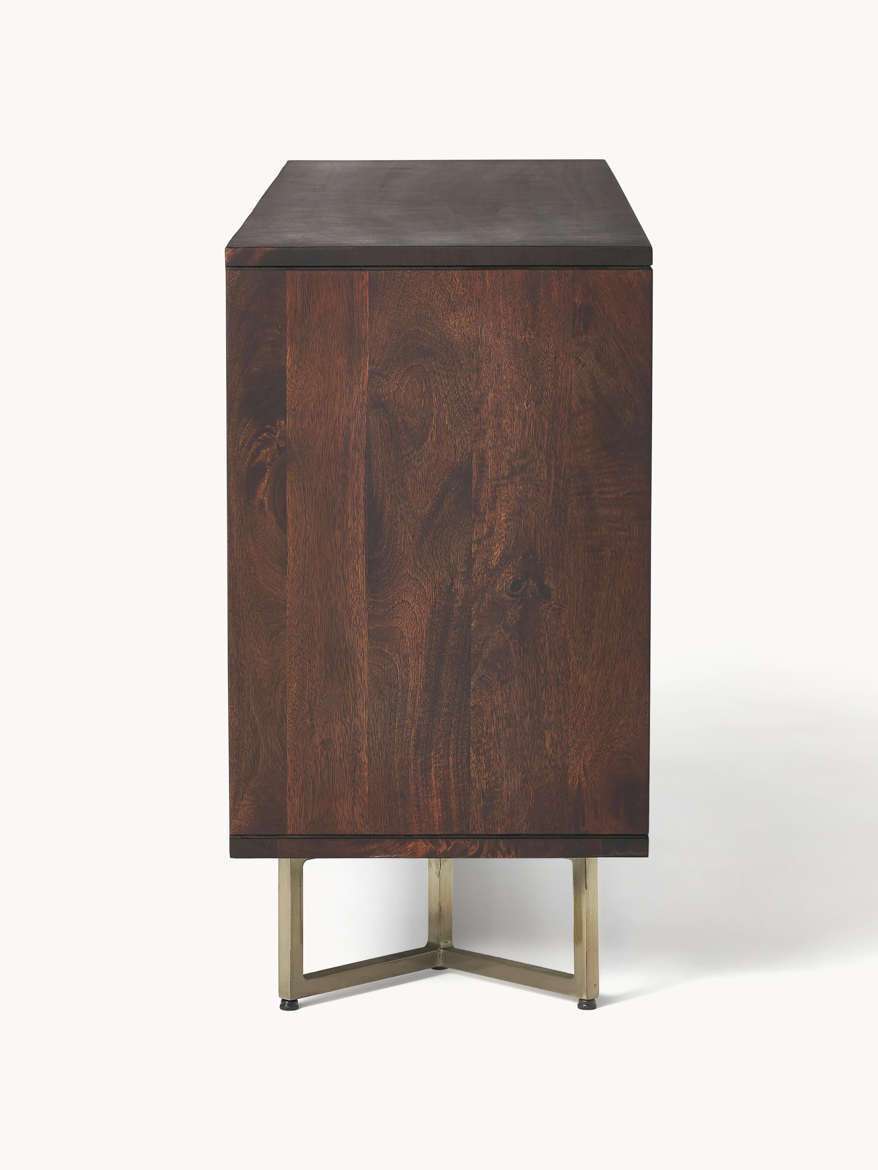Sideboard Luca aus Mangoholz mit Fischgrät-Muster