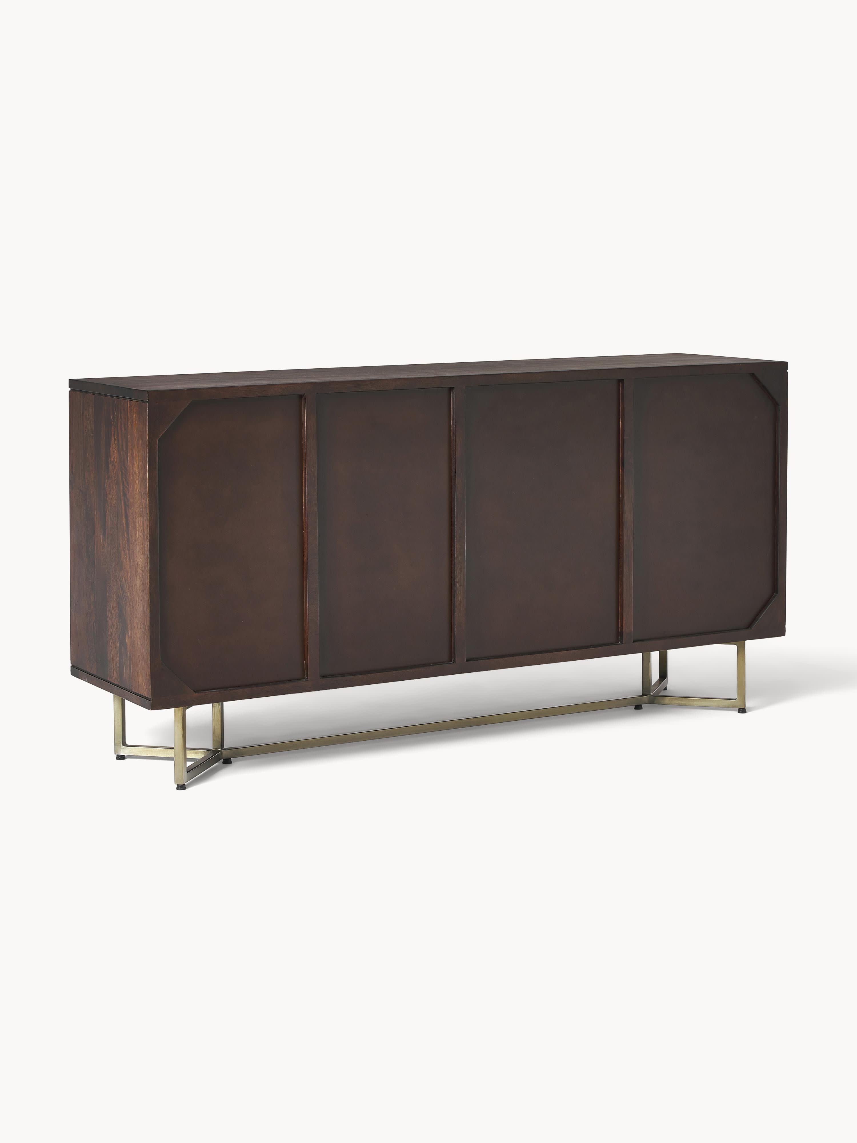 Sideboard Luca aus Mangoholz mit Fischgrät-Muster
