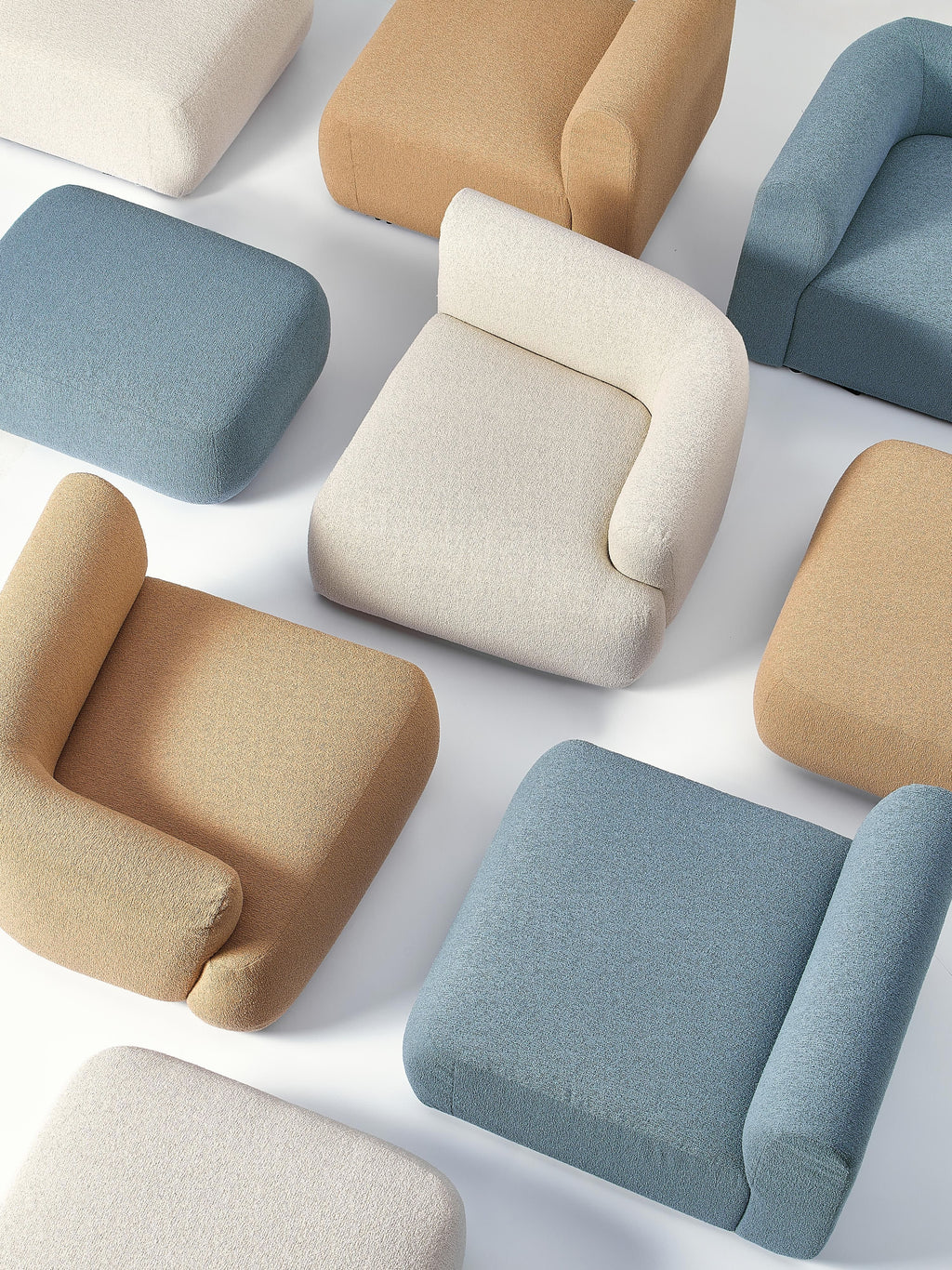 Modulares Bouclé-Ecksofa Sofia (3-Sitzer)