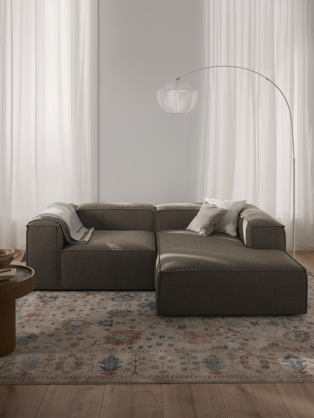 Modulares Bouclé-Ecksofa Lennon (2-Sitzer)
