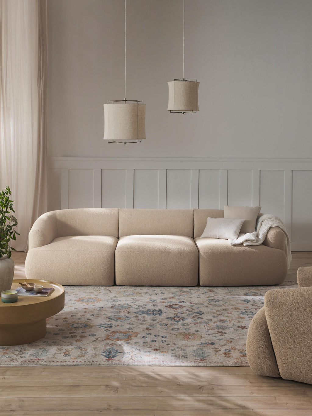 Modulares Bouclé-Sofa Sofia (3-Sitzer)