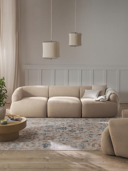 Modulares Bouclé-Sofa Sofia (3-Sitzer)