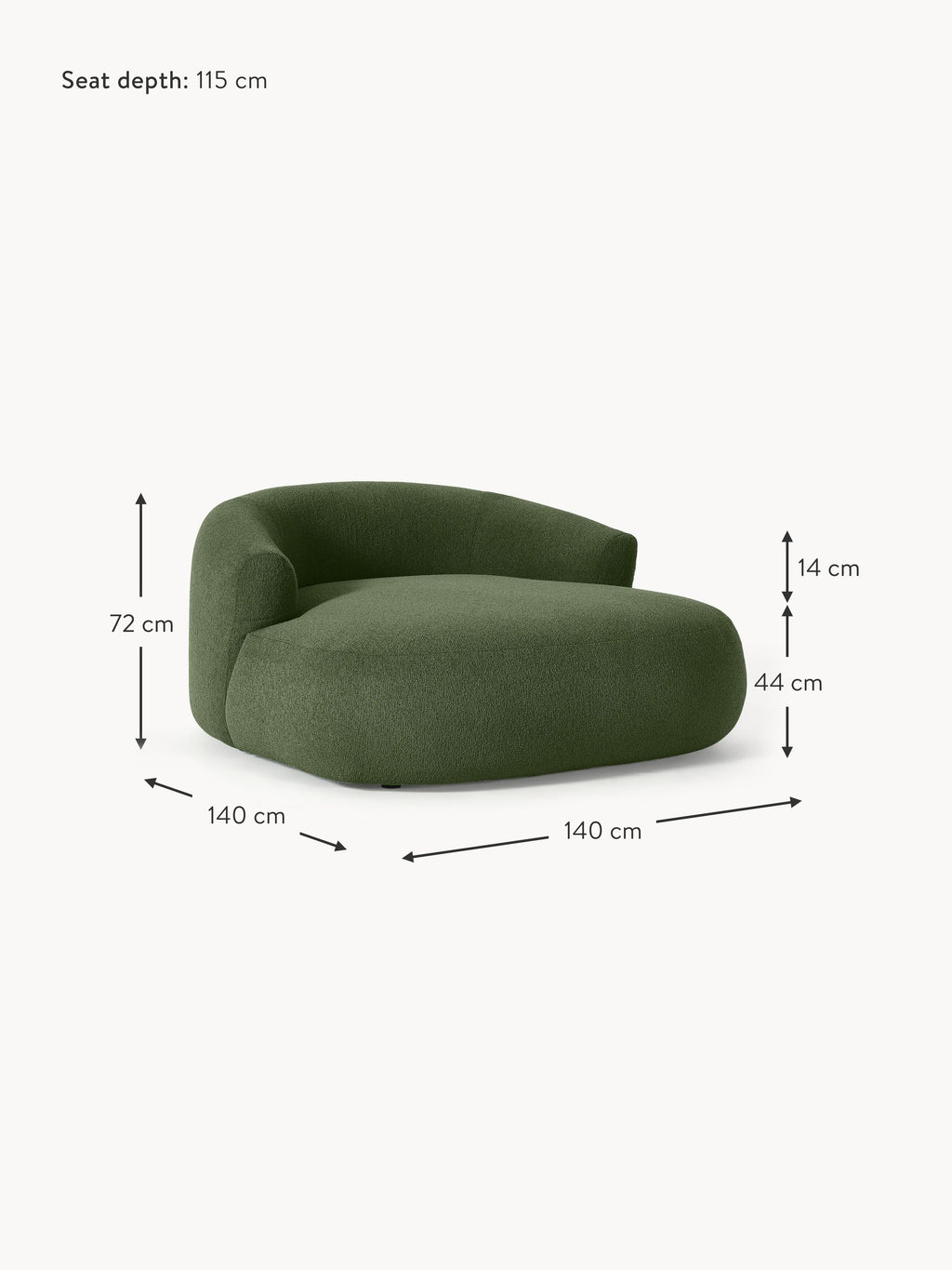 Bouclé-XL-Loungesessel Sofia