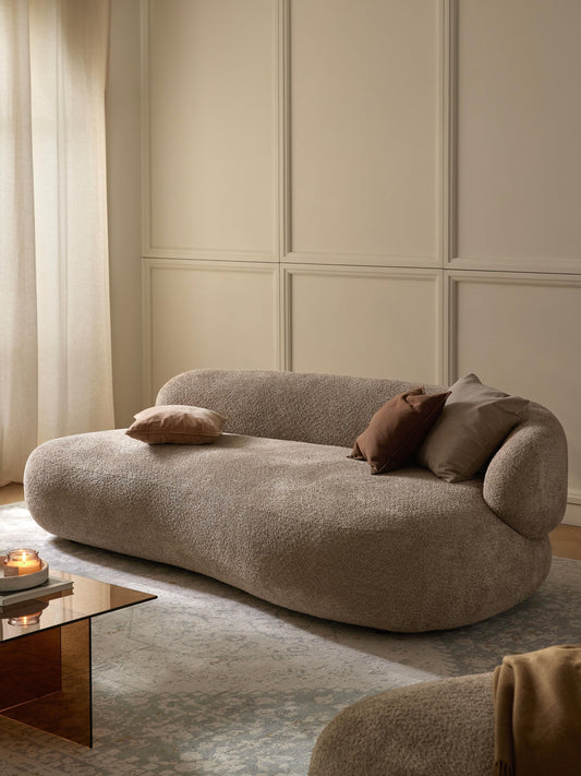 Sofa Alba (3-Sitzer) aus Teddy-Bouclé