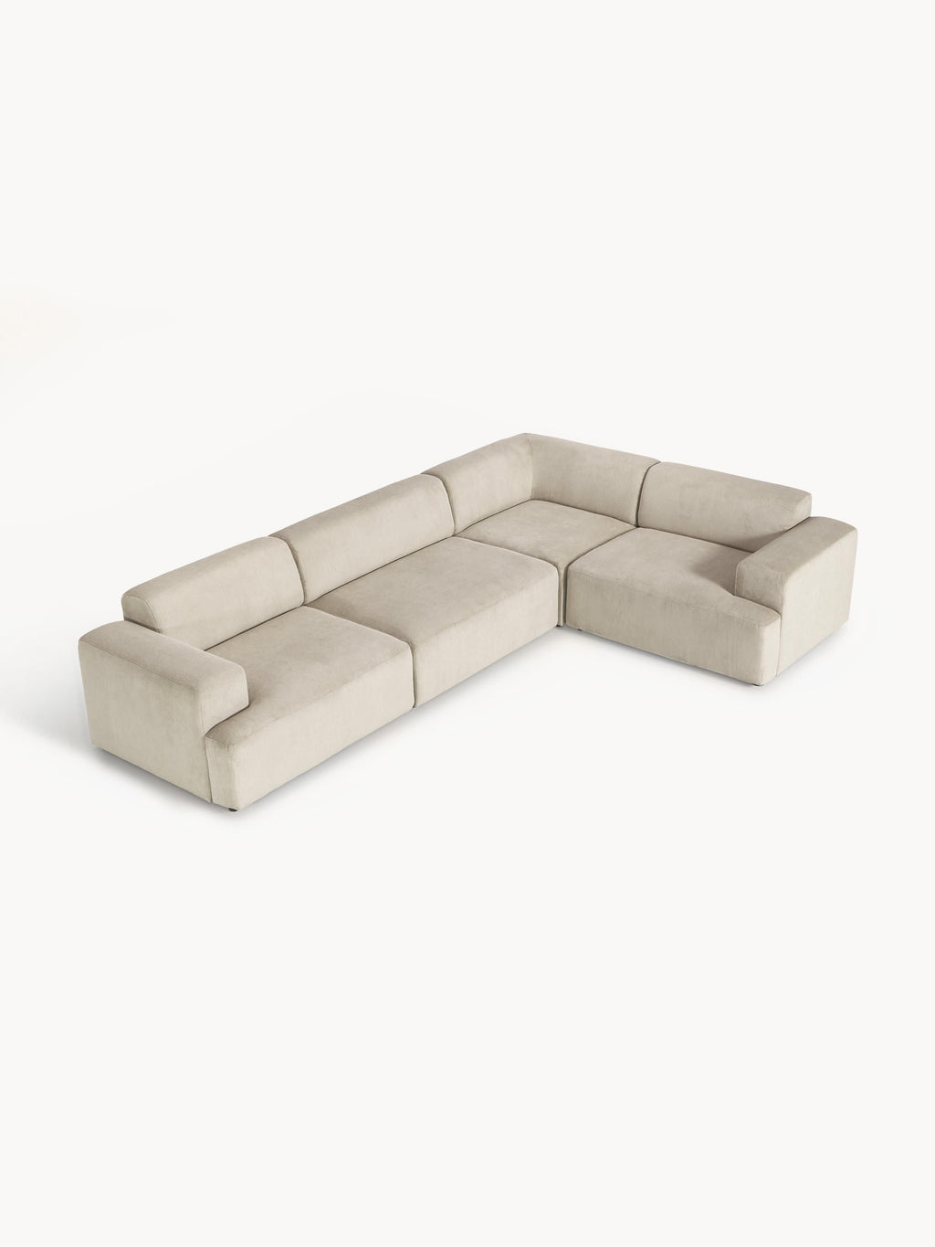 Großes Cord-Ecksofa Melva (4-Sitzer)