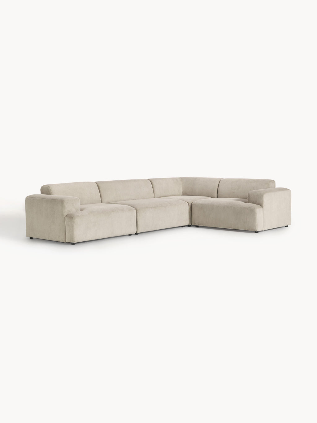 Großes Cord-Ecksofa Melva (4-Sitzer)