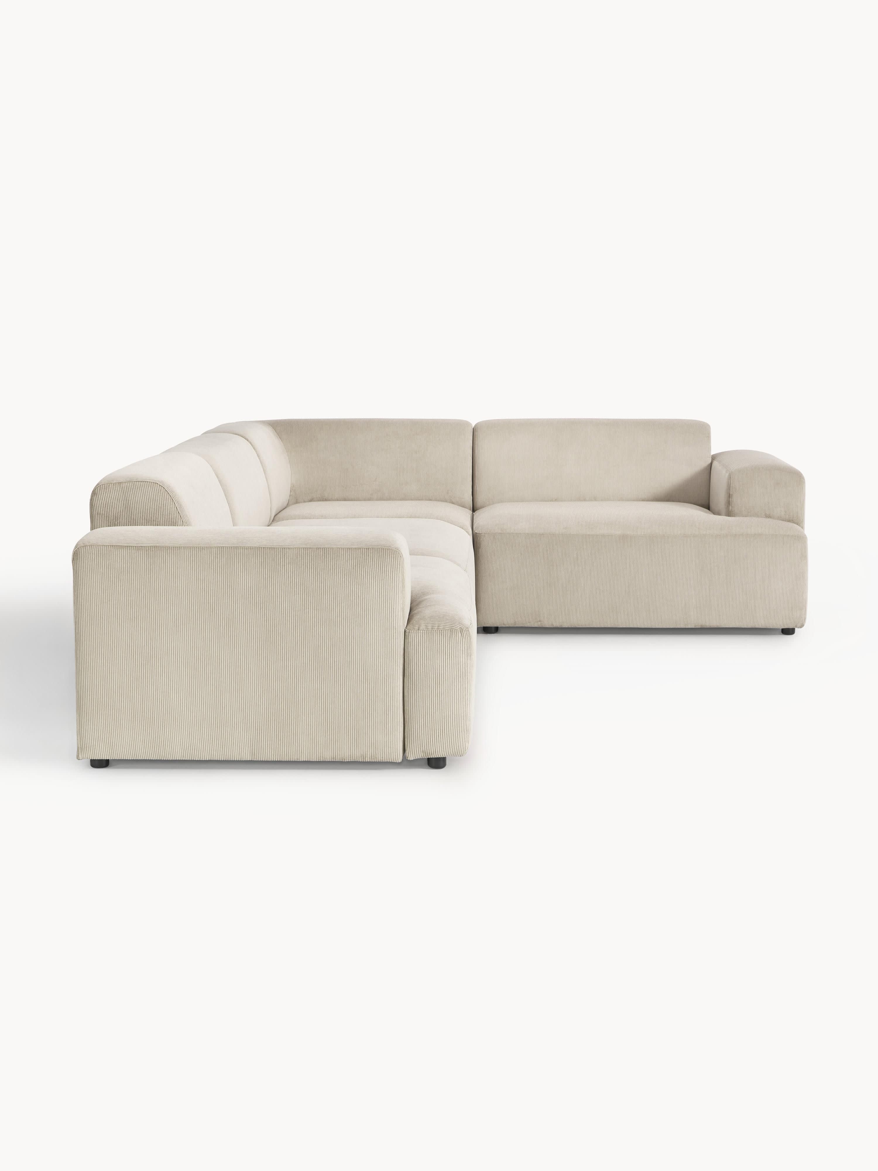 Großes Cord-Ecksofa Melva (4-Sitzer)