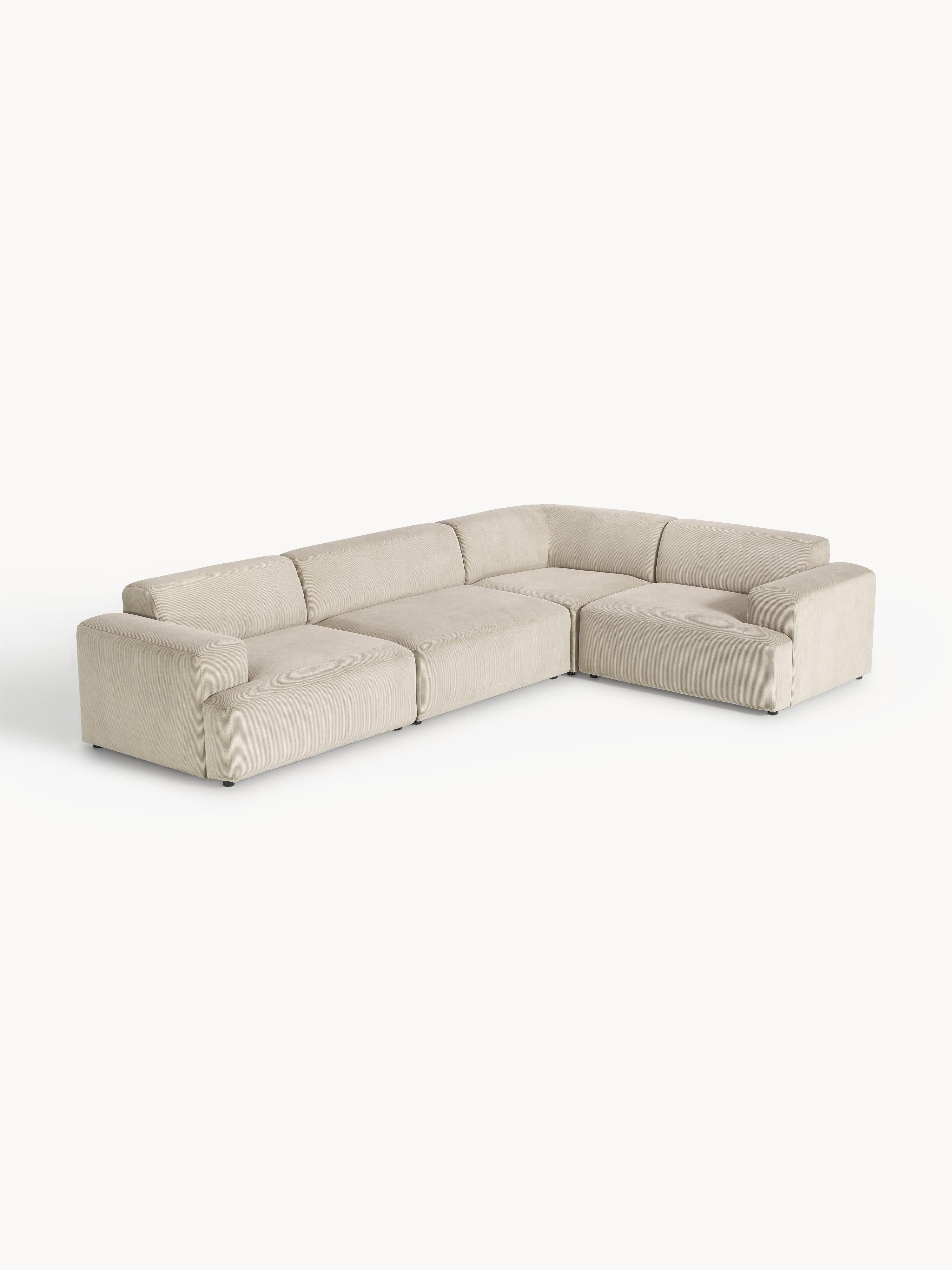 Galeriebild 1 - Großes Cord-Ecksofa Melva (4-Sitzer)