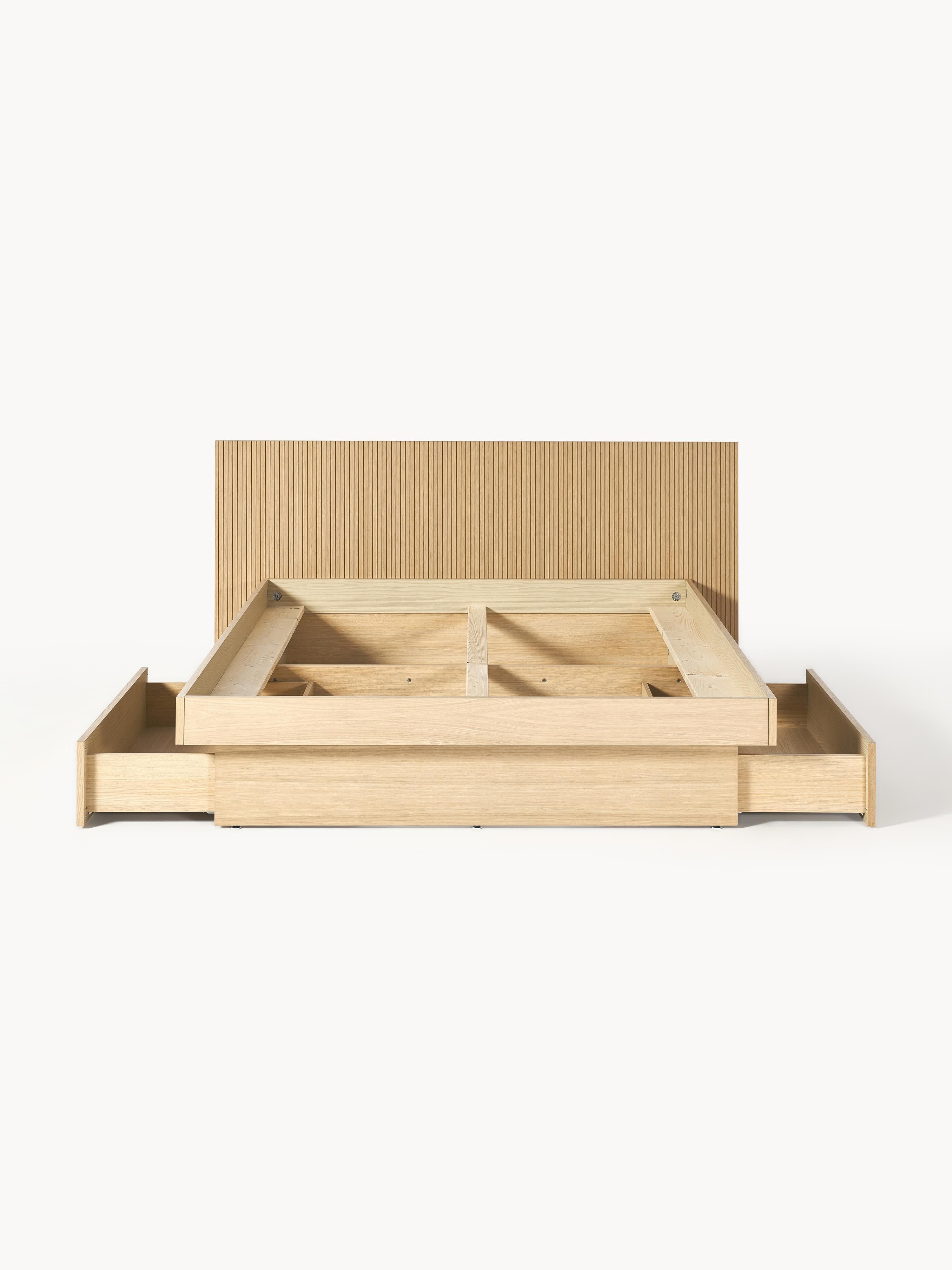 Holzbett Sato mit Schubladen und Kopfteil