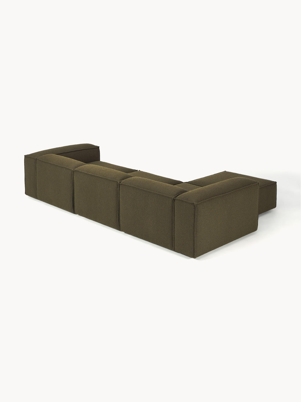 Modulares Sofa Lennon (4-Sitzer) aus Bouclé mit Hocker (links/rechts)